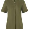 KY135 - Veste femme cheffe cuisinier manches courtes Bio - Ak. Custom Clothting Solutions