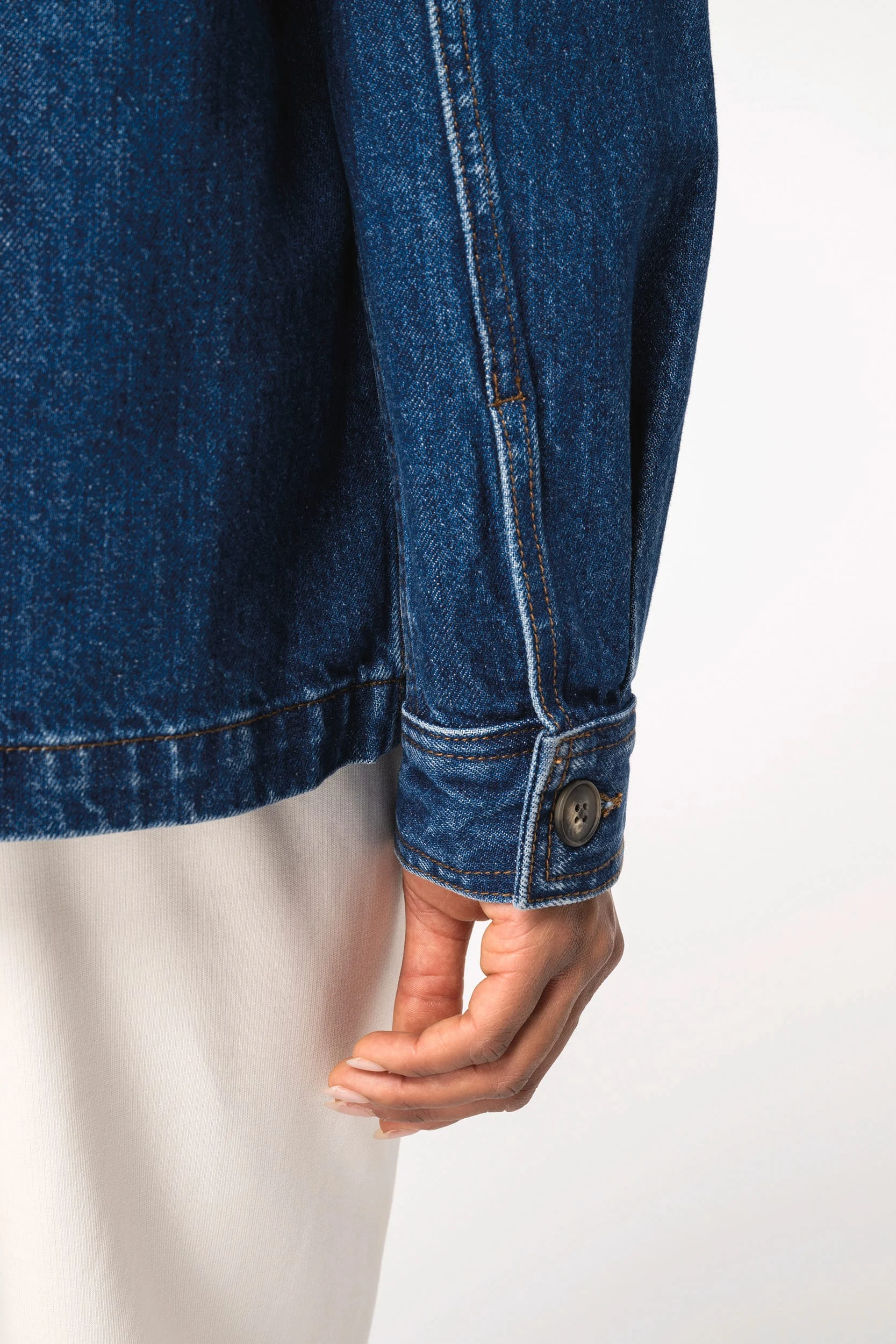 NS614 - Veste en jean écoresponsable à épaules tombantes unisexe – Image 9