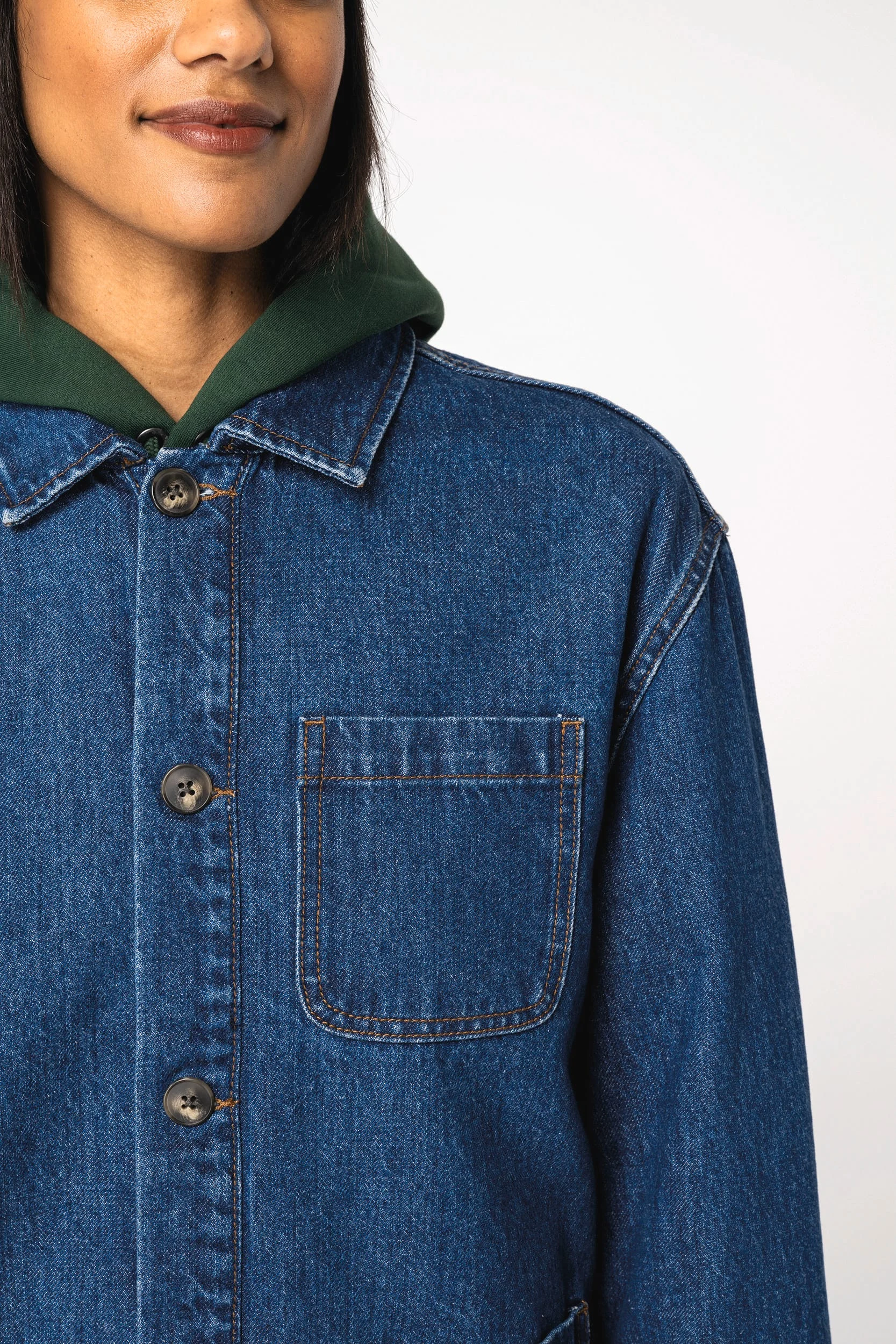 NS614 - Veste en jean écoresponsable à épaules tombantes unisexe – Image 7