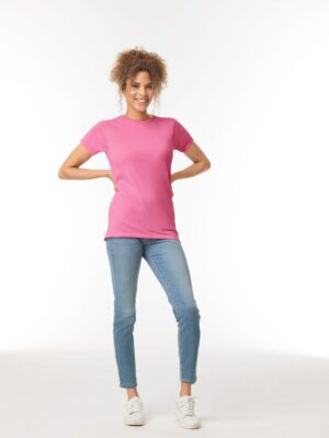 GI6400L - T-shirt femme col rond Softstyle