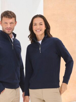 H842 - Sweat-shirt col zippé unisexe