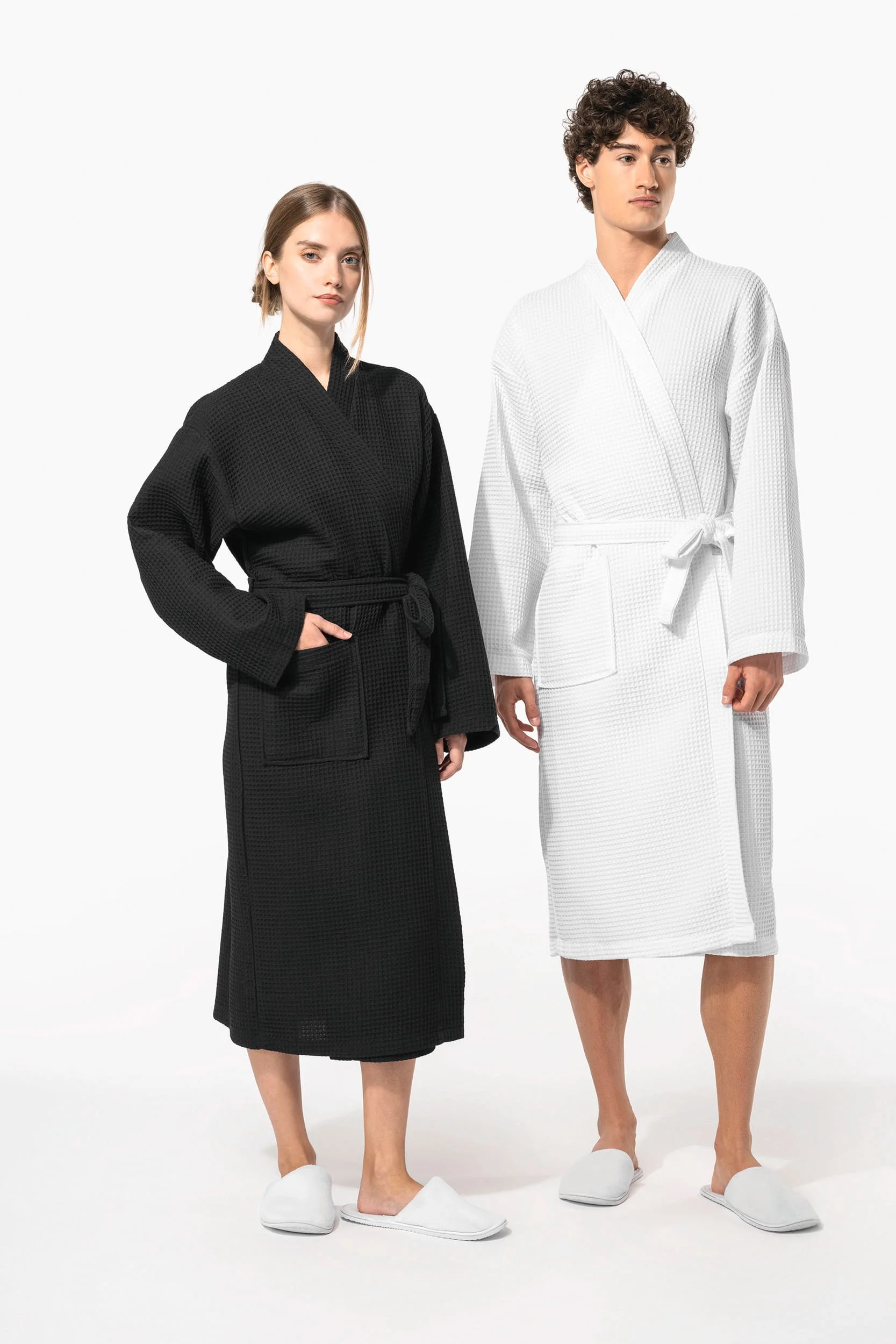 K122 - Peignoir kimono nid d'abeille