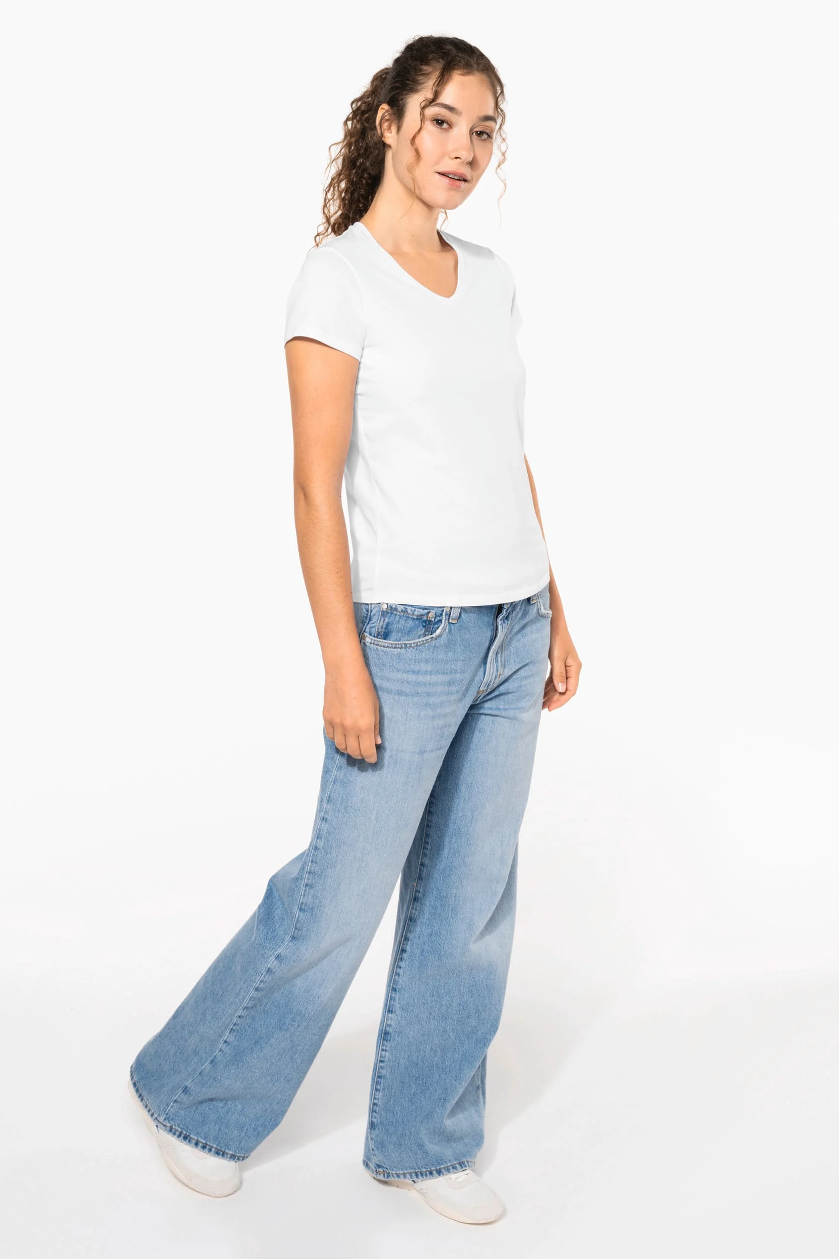 K3015 - T-shirt col V manches courtes femme – Image 14