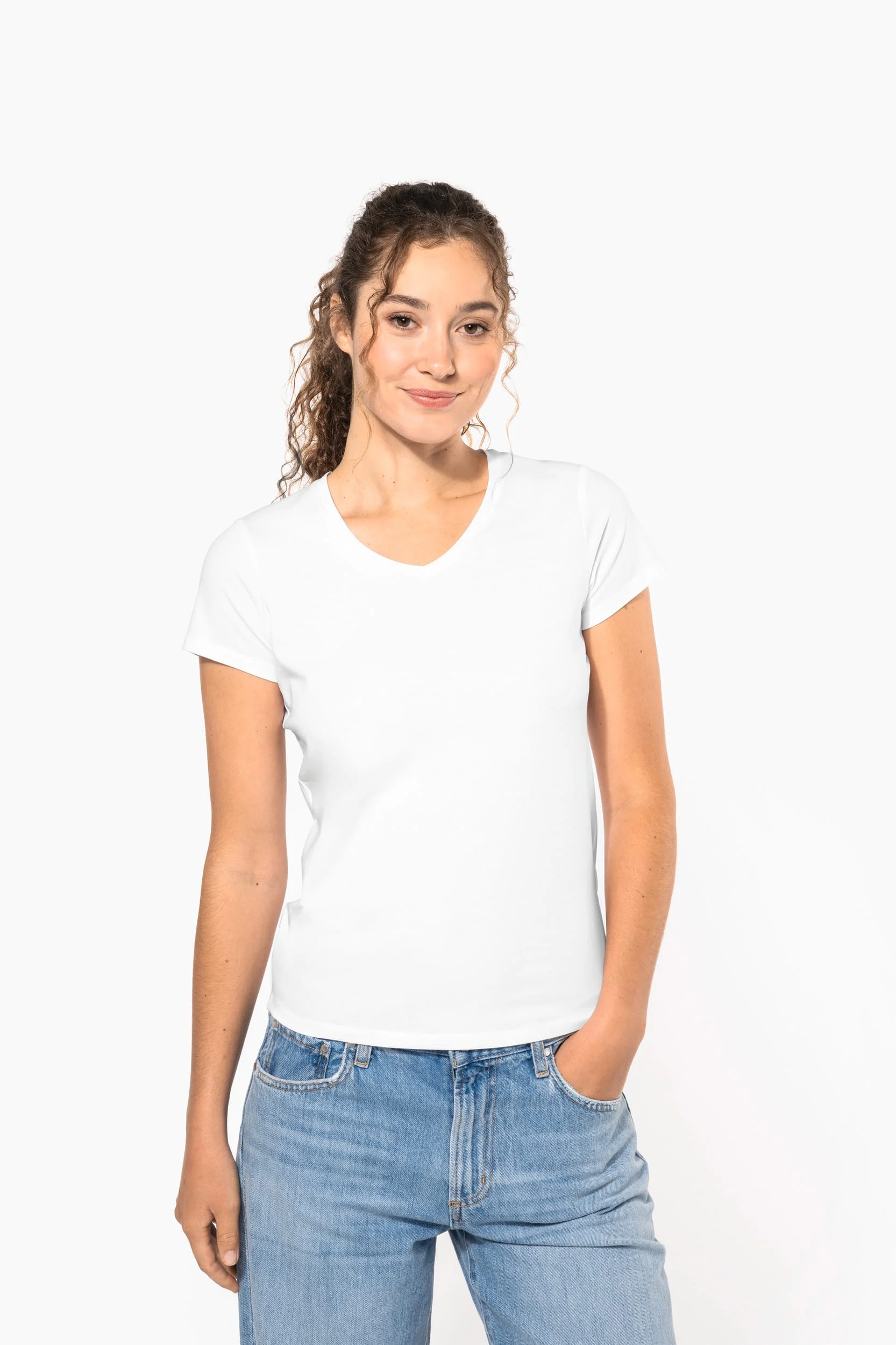 K3015 - T-shirt col V manches courtes femme – Image 15