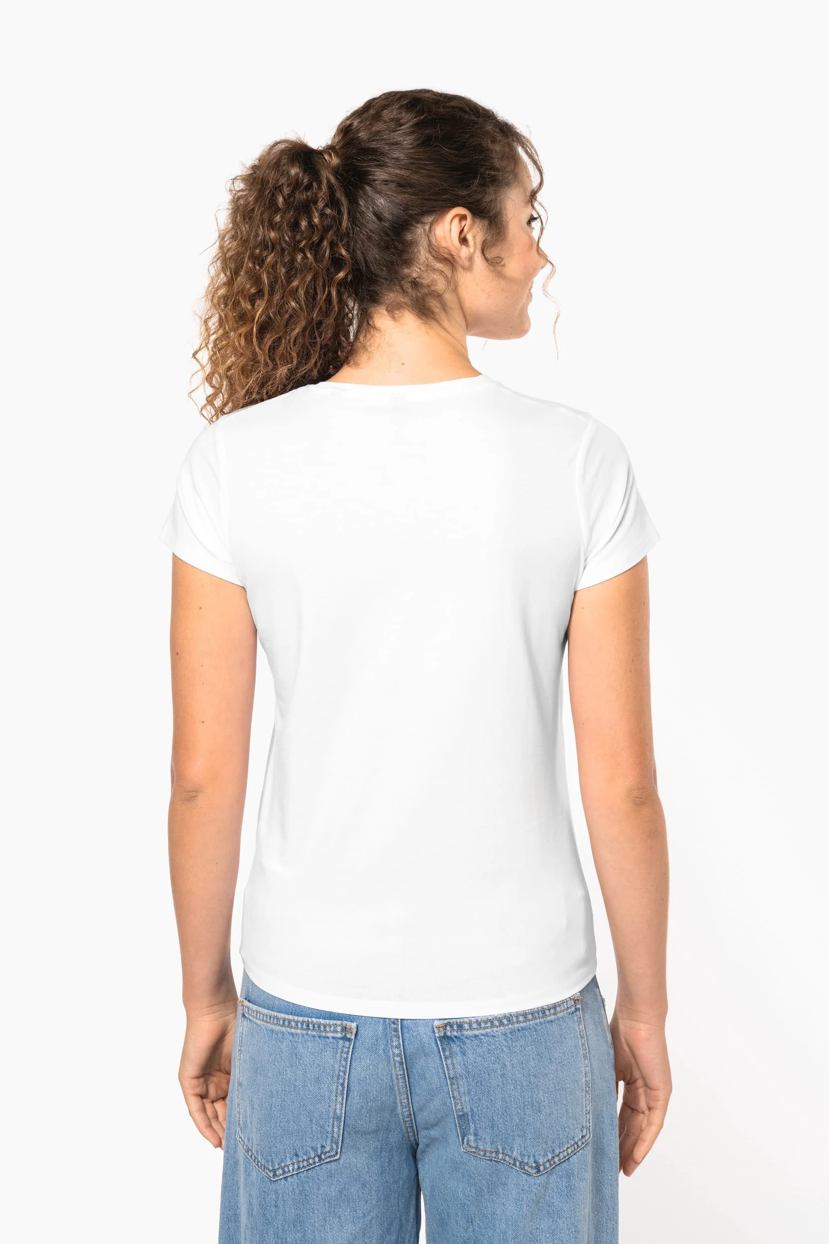 K3015 - T-shirt col V manches courtes femme – Image 17