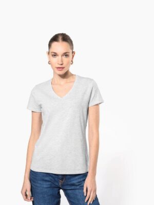 K381 - T-shirt col V manches courtes femme