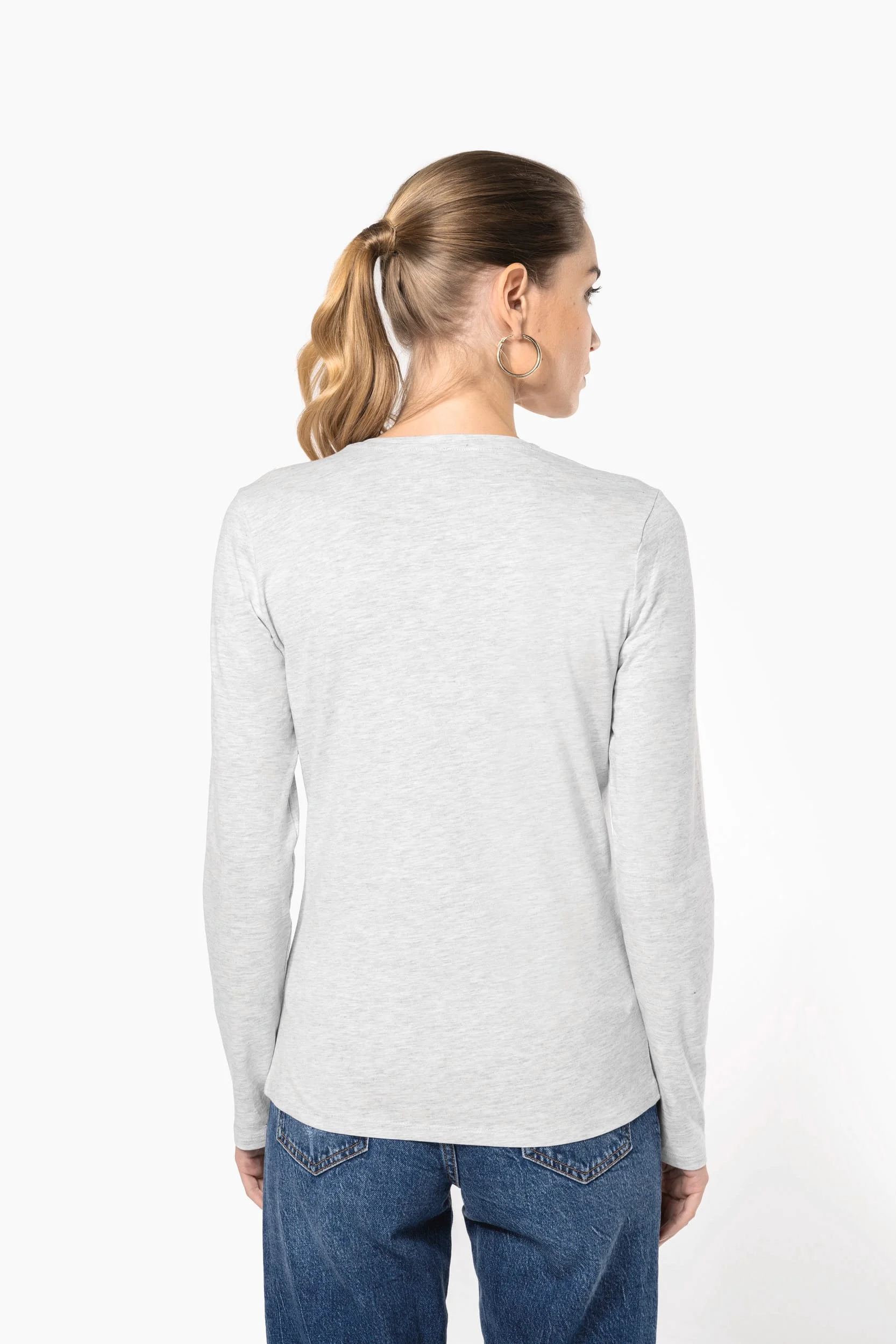 K382 - T-shirt col V manches longues femme – Image 2