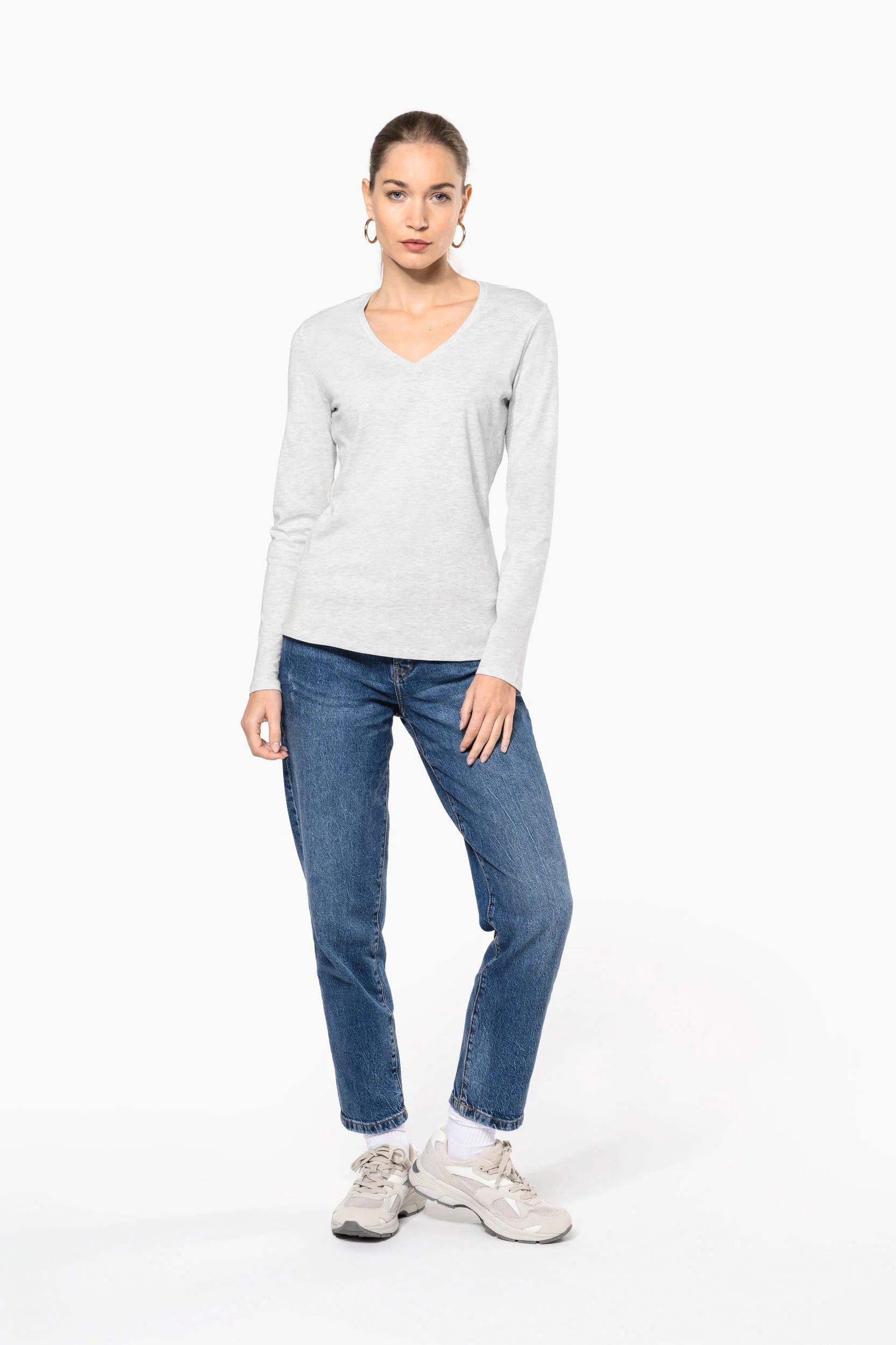 K382 - T-shirt col V manches longues femme – Image 6