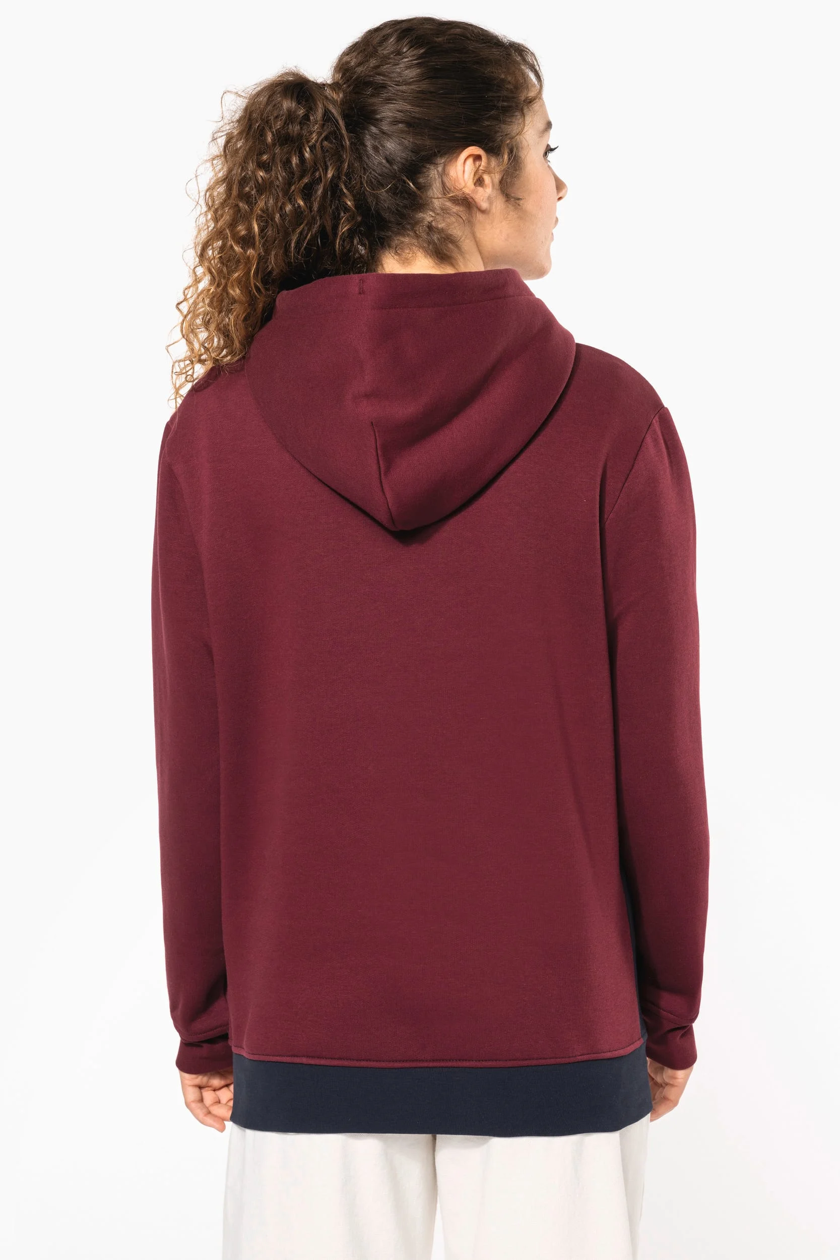 K4016 - Sweat-shirt tricolore à capuche unisexe – Image 3