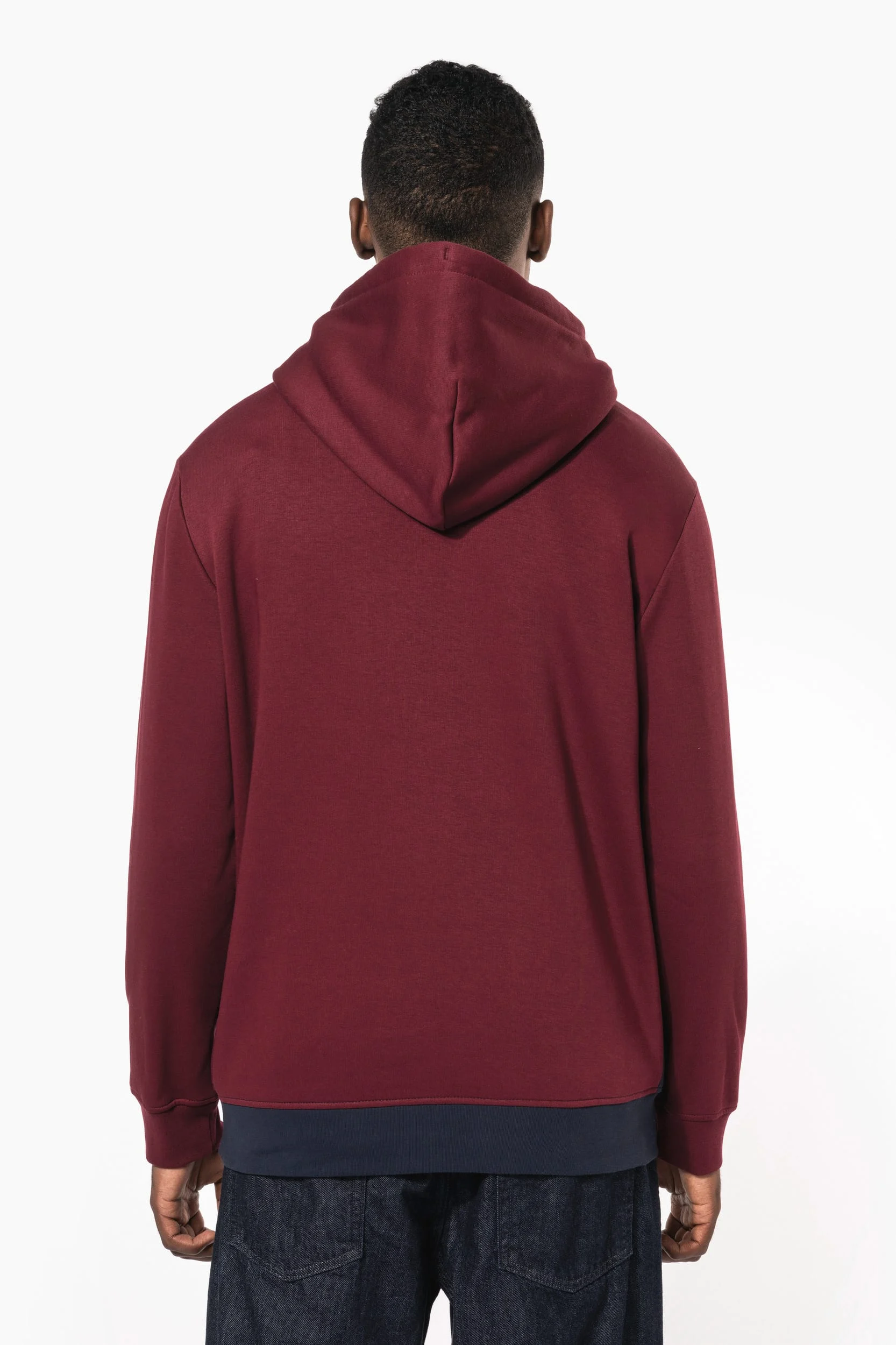 K4016 - Sweat-shirt tricolore à capuche unisexe – Image 5