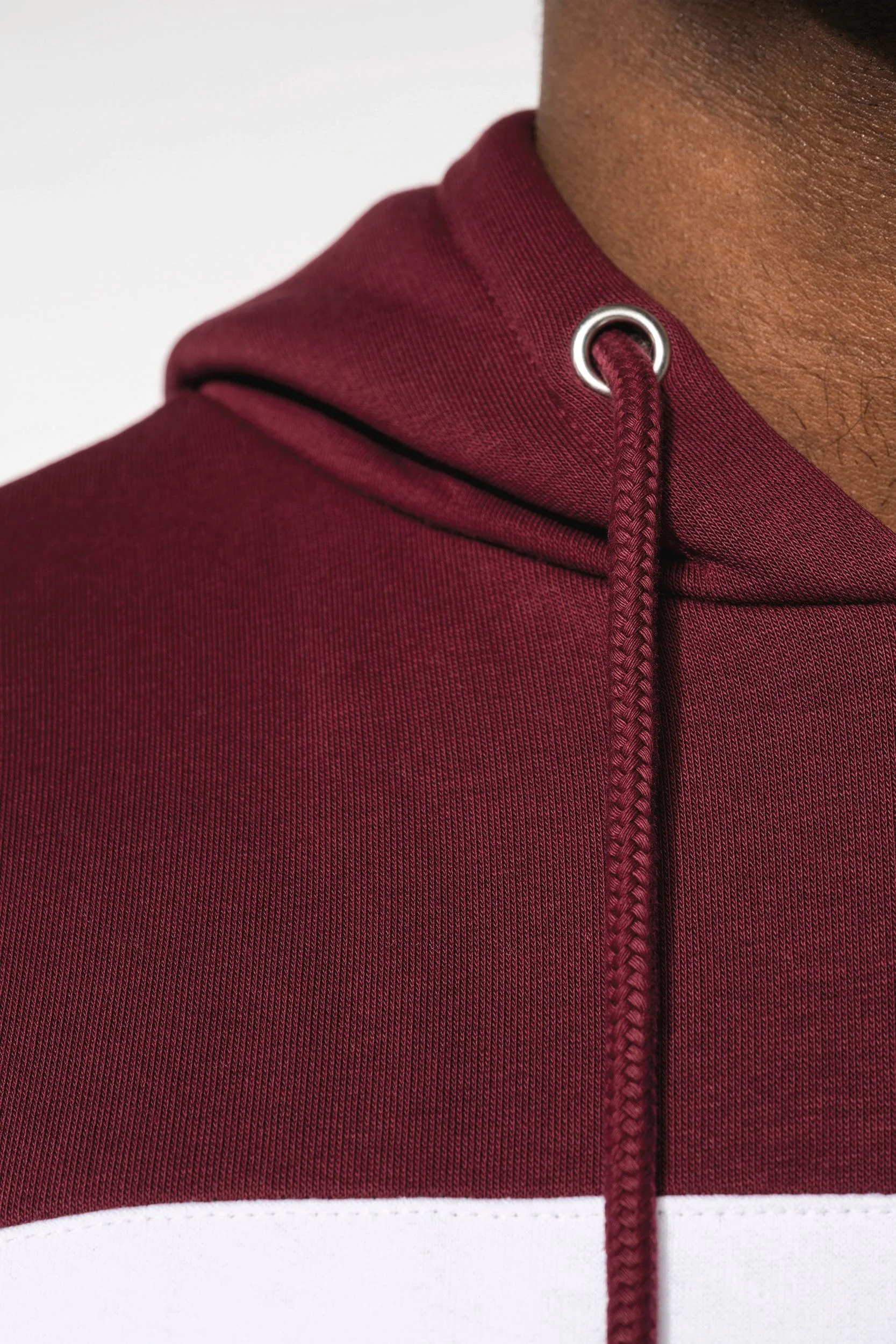 K4016 - Sweat-shirt tricolore à capuche unisexe – Image 7