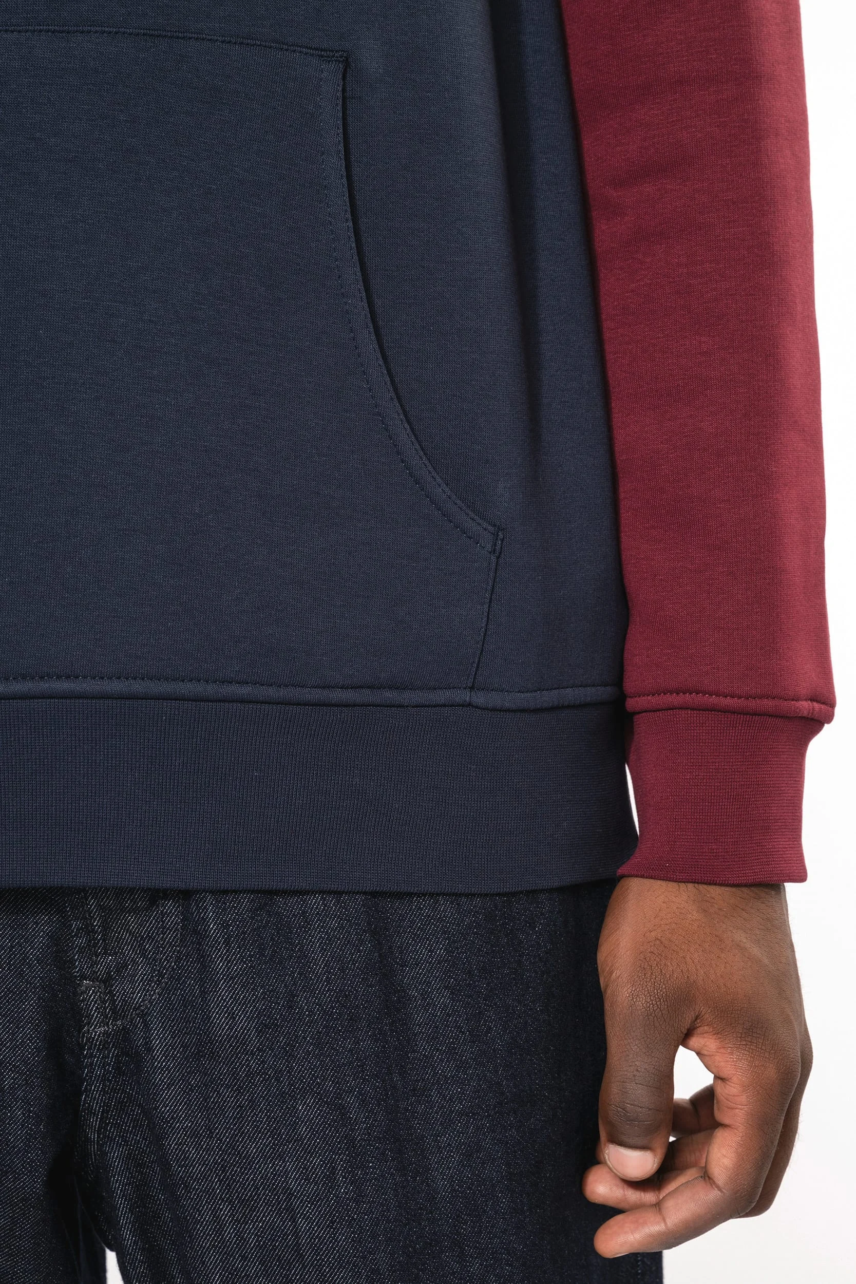 K4016 - Sweat-shirt tricolore à capuche unisexe – Image 8