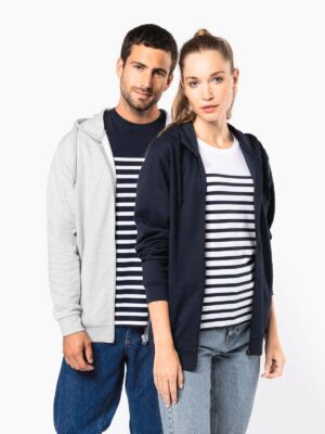 K4042 - Sweat-shirt recyclé zippé à capuche unisexe
