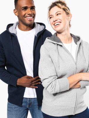 K444 - Sweat-shirt zippé capuche unisexe