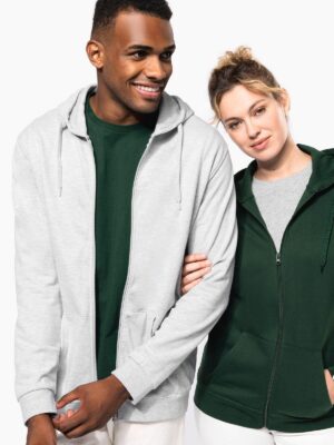K479 - Sweat-shirt zippé capuche unisexe