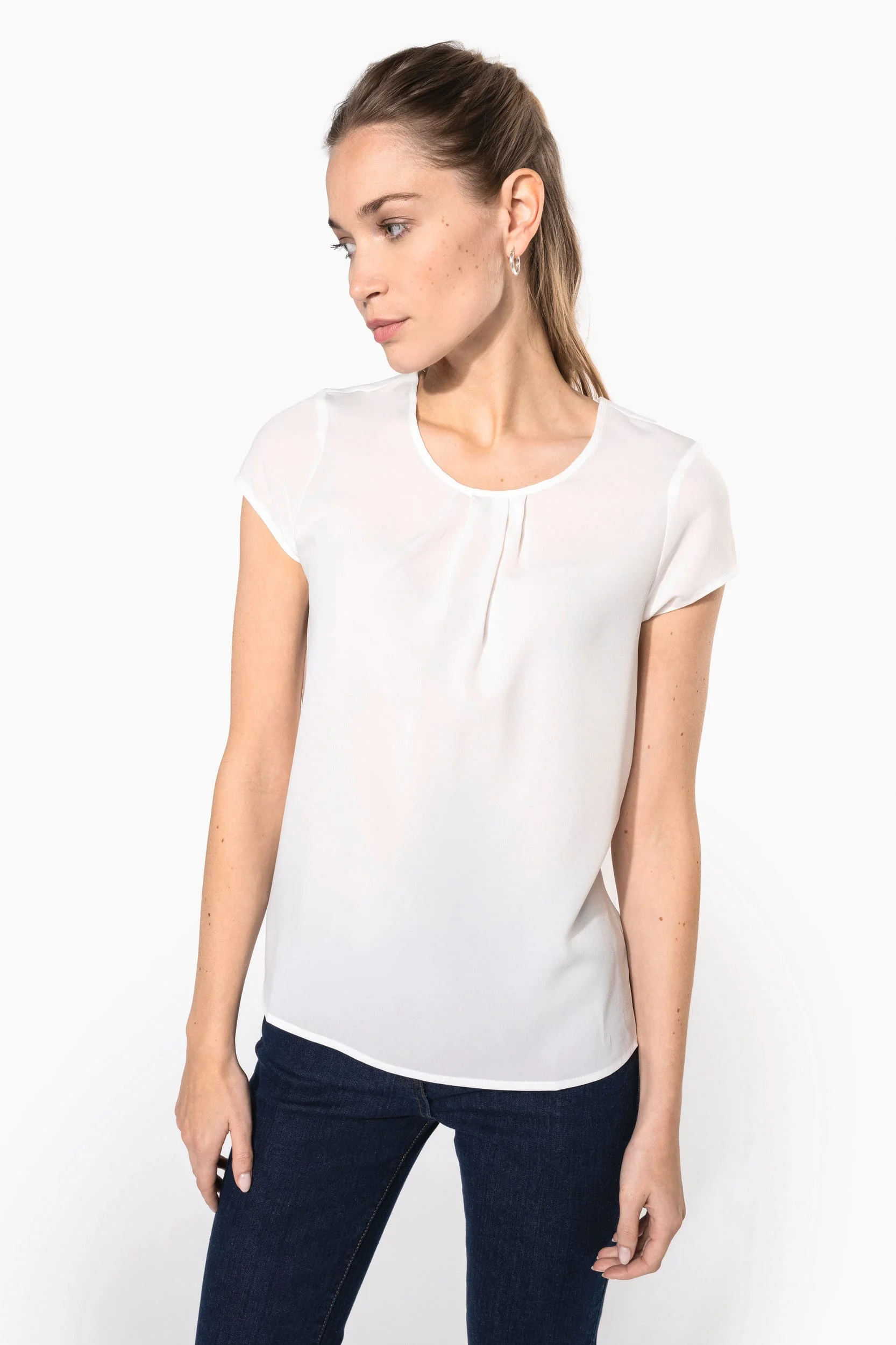 K5002 - Blouse crêpe manches courtes femme