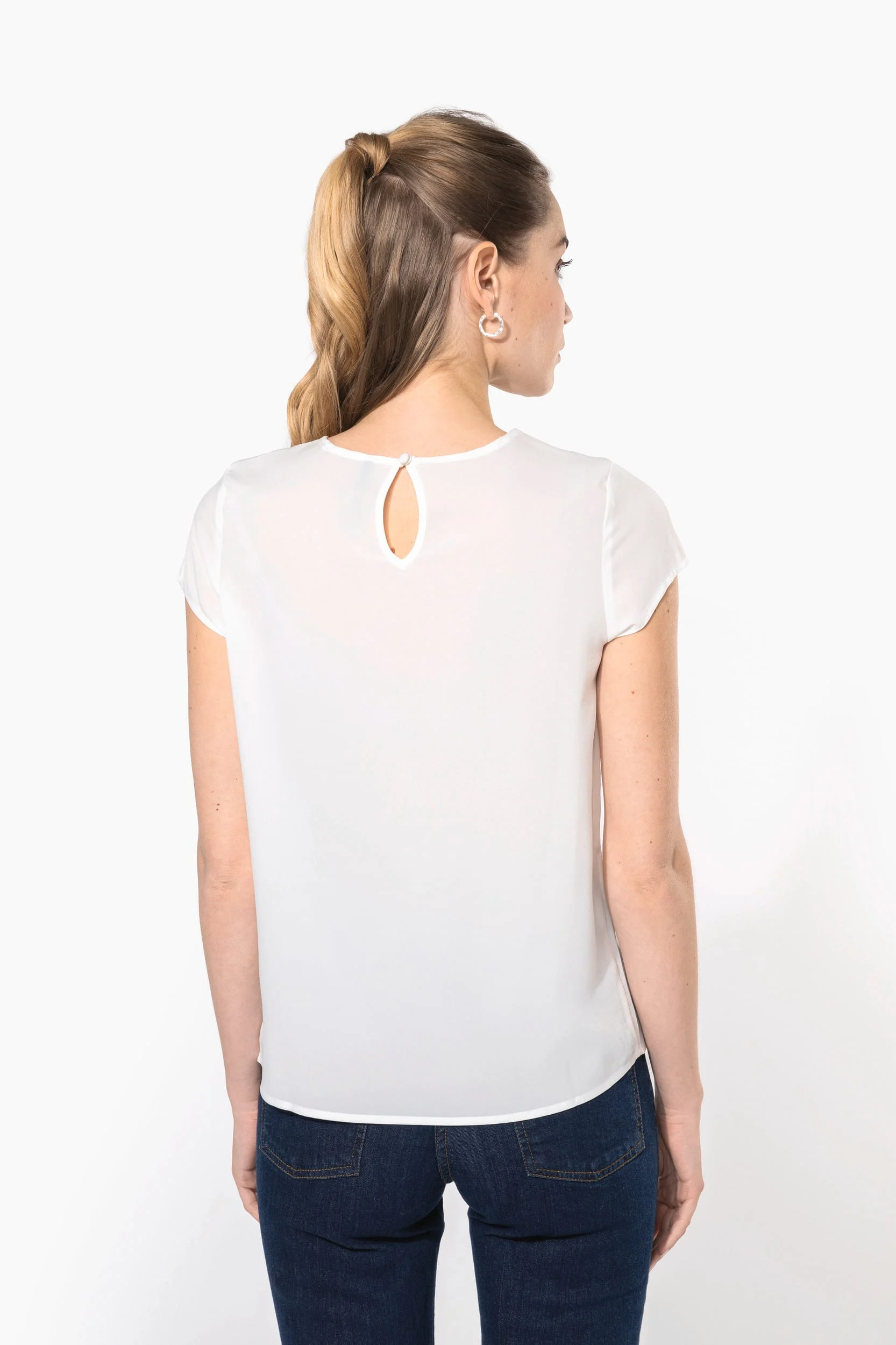 K5002 - Blouse crêpe manches courtes femme – Image 2