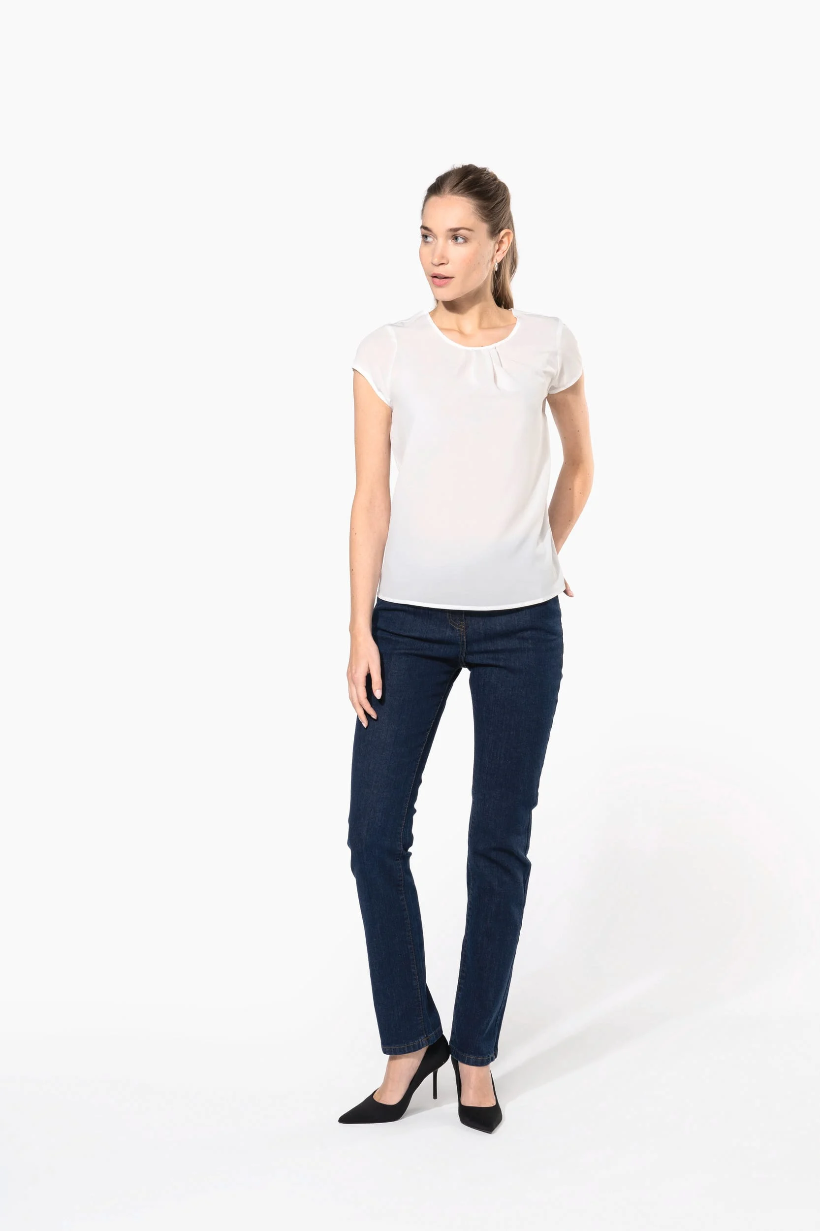 K5002 - Blouse crêpe manches courtes femme – Image 4
