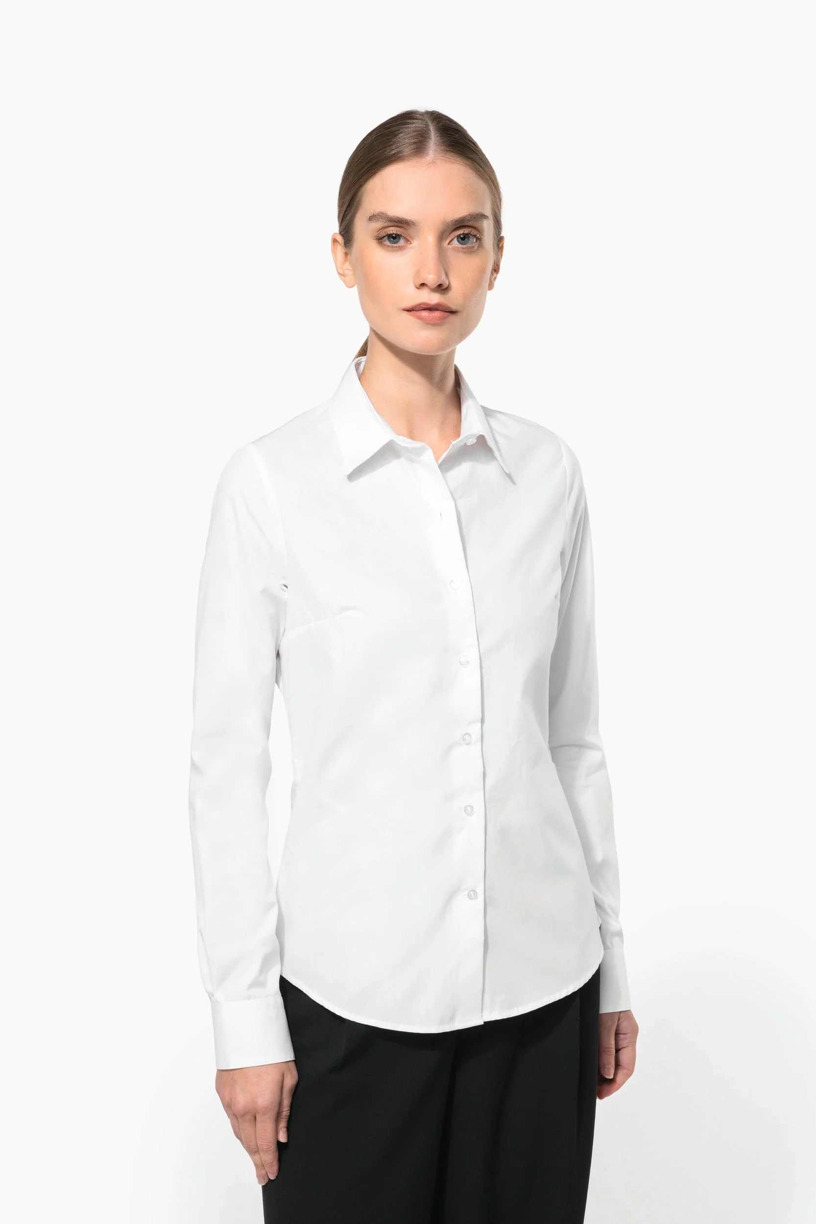 K510 - Chemise popeline manches longues femme