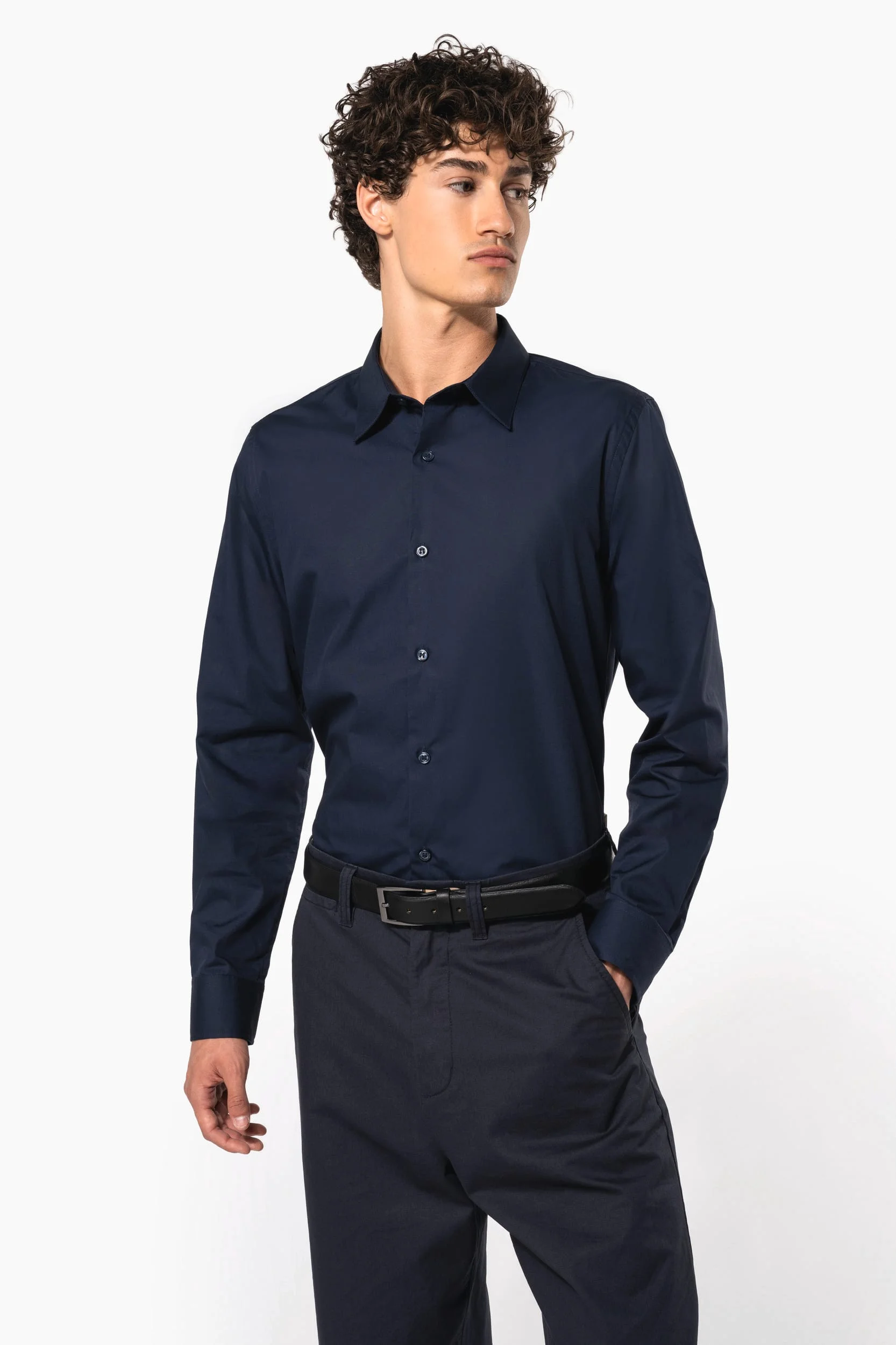 K513 - Chemise popeline manches longues homme