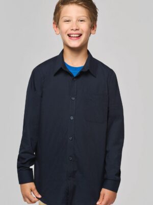 K521 - Chemise popeline manches longues enfant