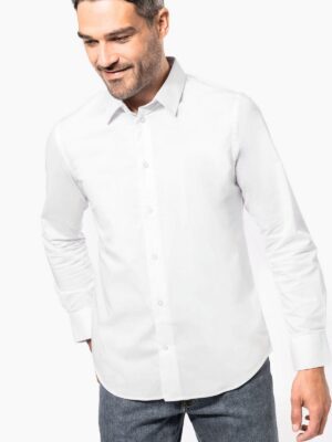 K529 - Chemise coton / élasthanne manches longues homme