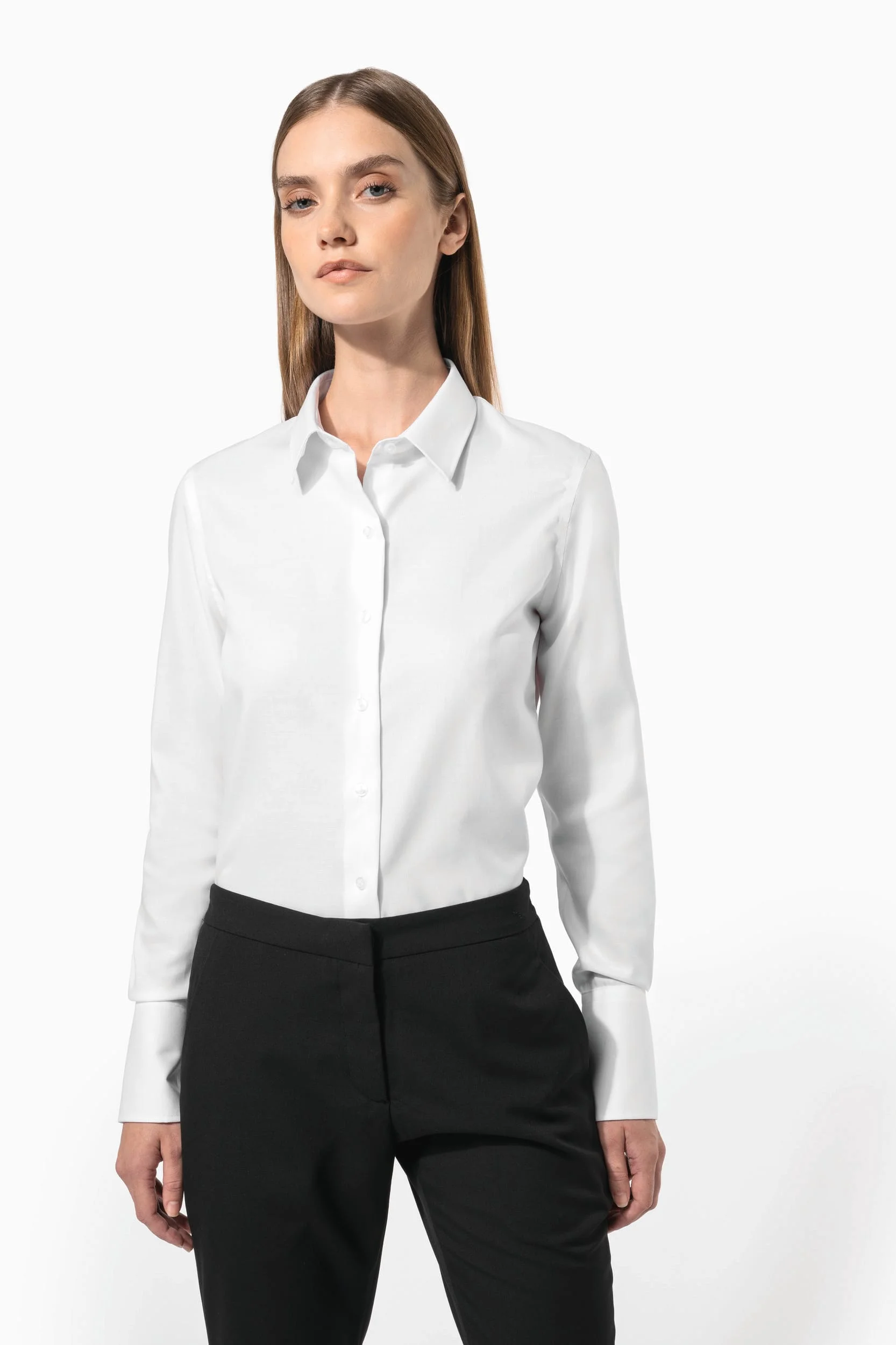 K538 - Chemise manches longues sans repassage femme