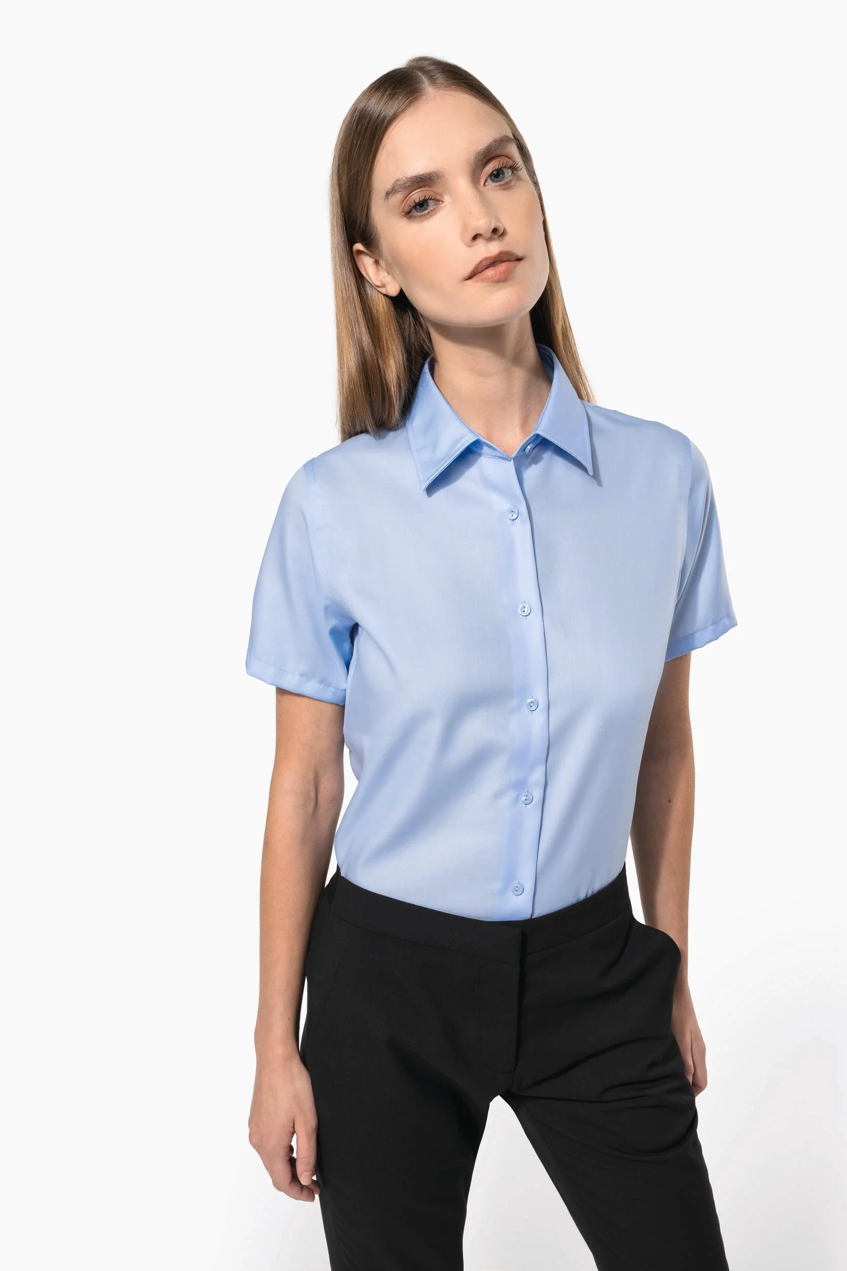 K540 - Chemise manches courtes sans repassage femme