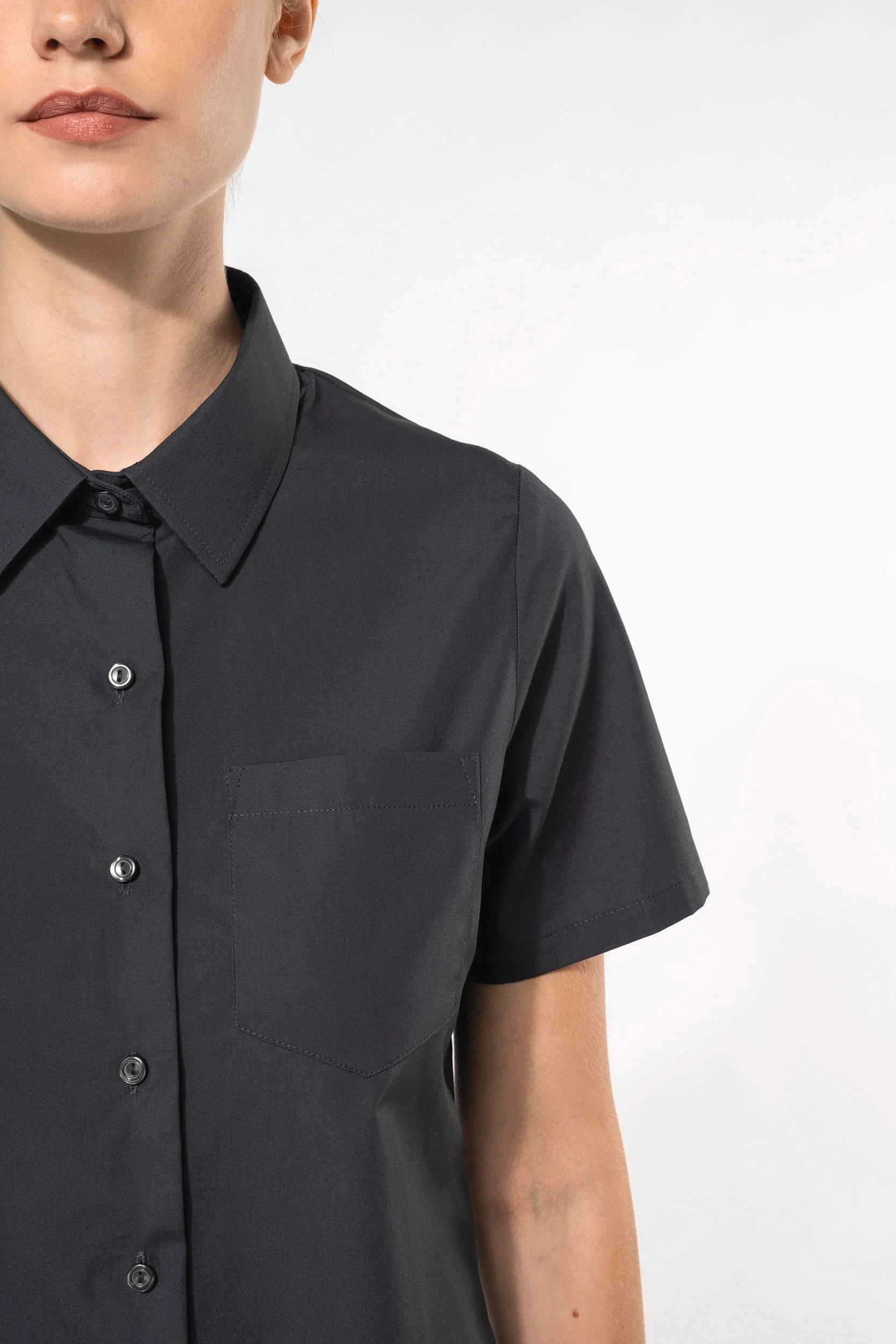 K544 - Chemise popeline manches courtes femme – Image 4