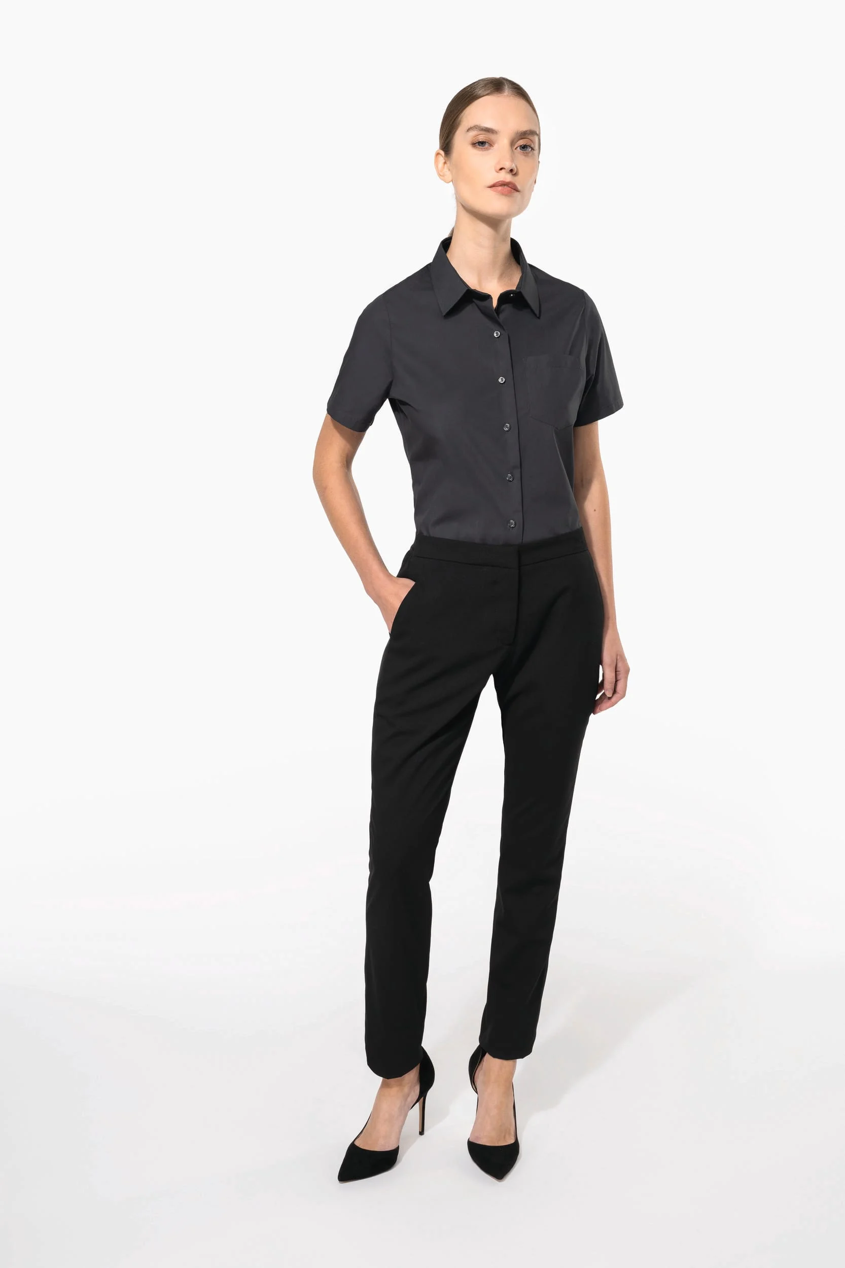 K544 - Chemise popeline manches courtes femme – Image 7