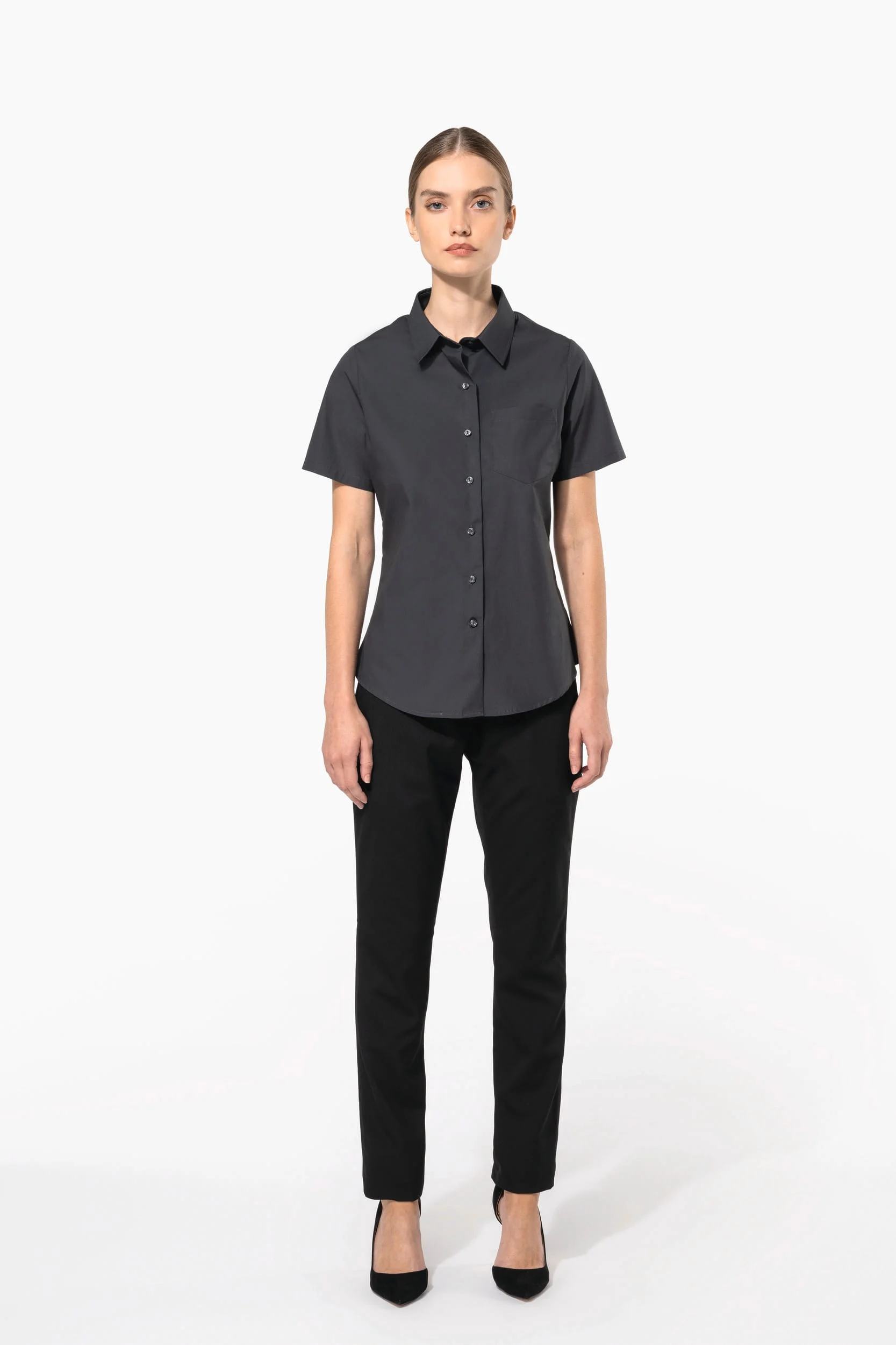 K544 - Chemise popeline manches courtes femme – Image 6