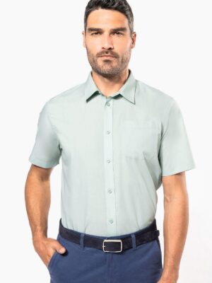 K551 - Chemise popeline polycoton manches courtes entretien facile homme