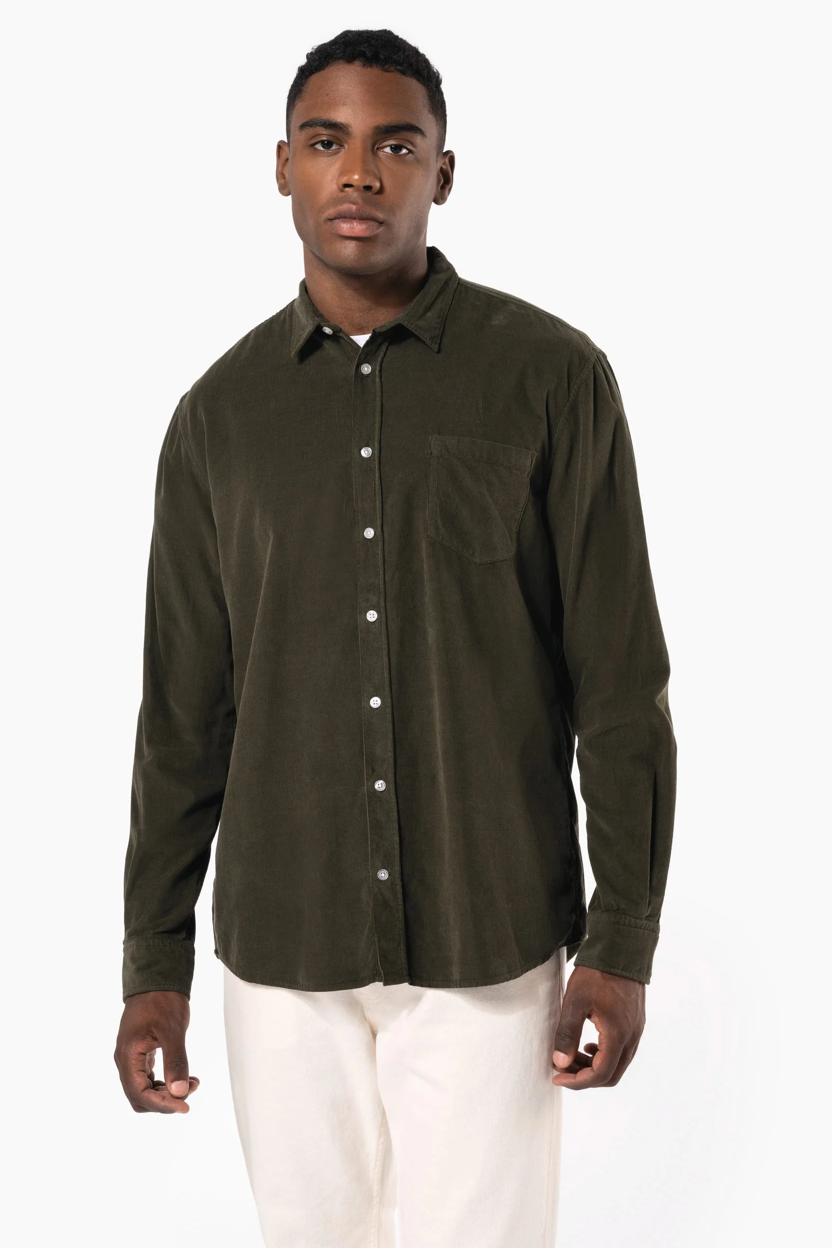 K599 - Chemise manches longues en velours homme