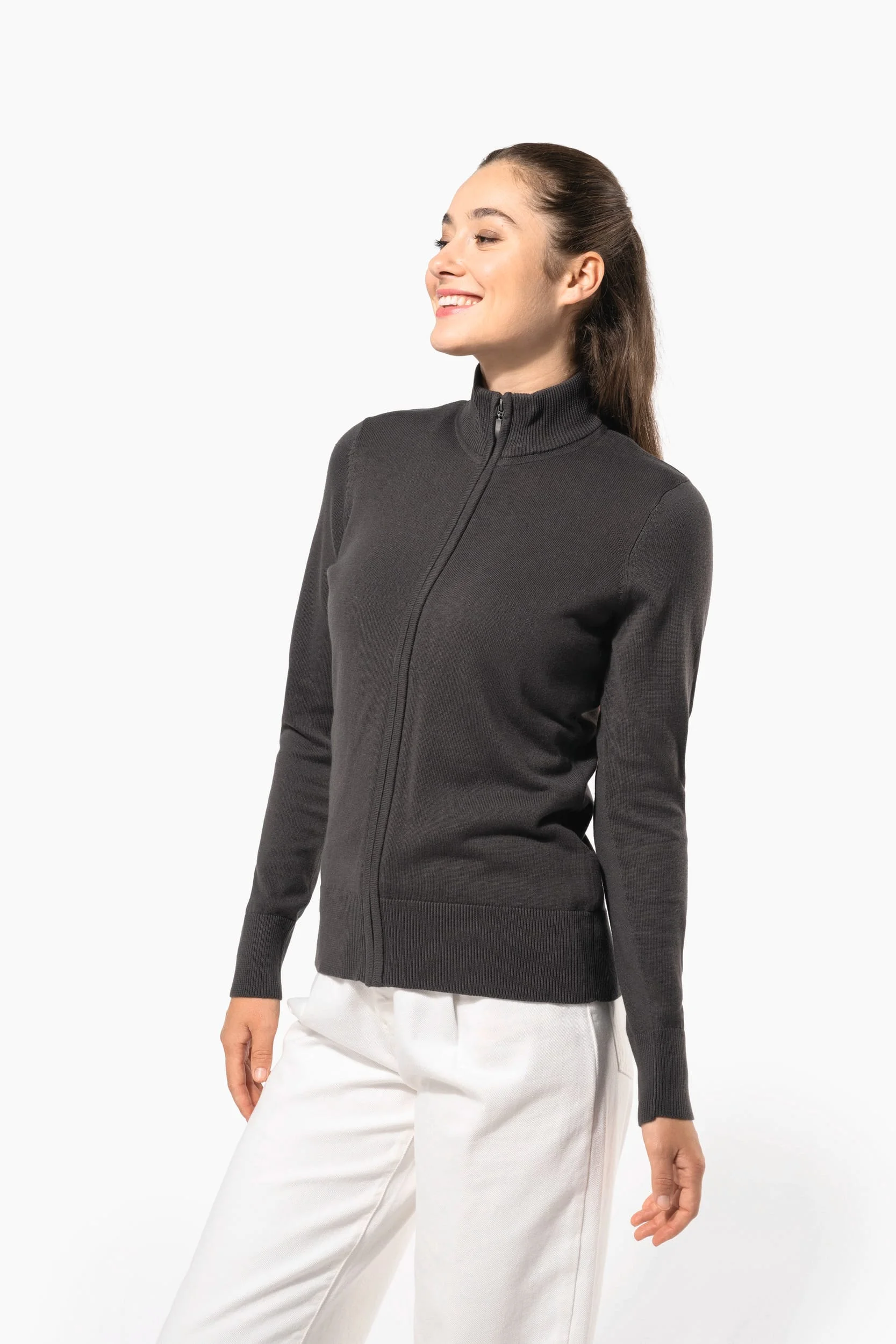 K962 - Cardigan zippé femme