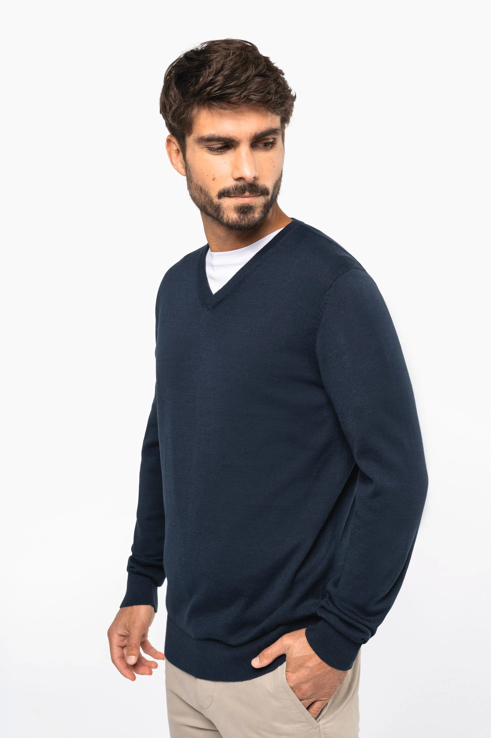 K980 - Pull col en V écoresponsable homme – Image 3