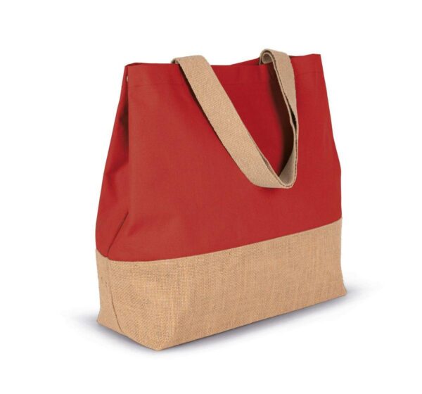 KI0235 - Sac shopping en toiles de coton et jute – Image 5