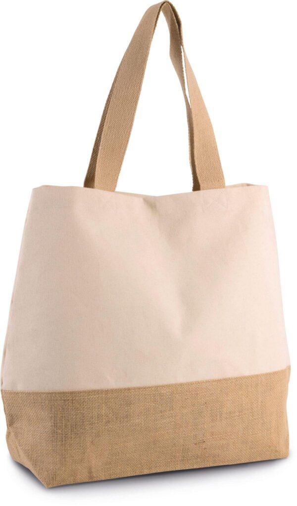 KI0235 - Sac shopping en toiles de coton et jute – Image 4