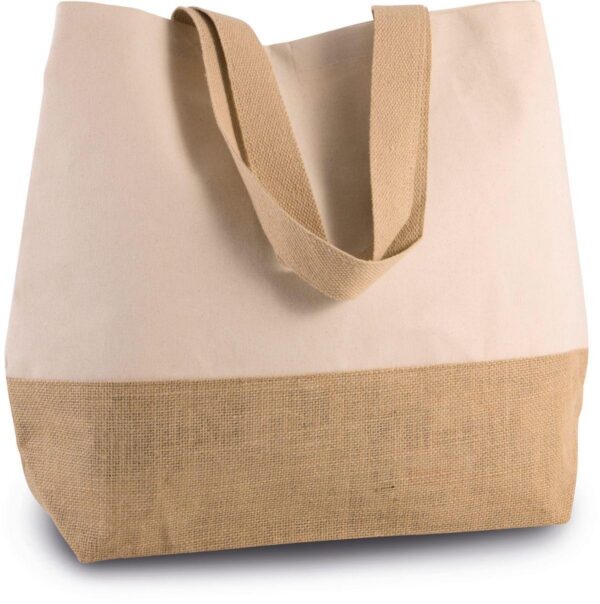 KI0235 - Sac shopping en toiles de coton et jute – Image 2