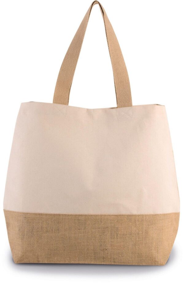 KI0235 - Sac shopping en toiles de coton et jute