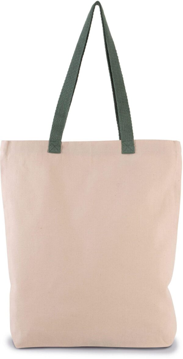 KI0278 - Sac shopping à soufflet avec poignées contrastées