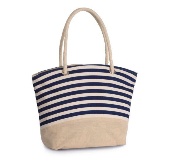 KI0283 - Sac shopping style marin en toile de jute