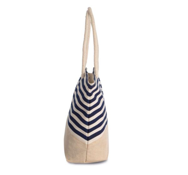 KI0283 - Sac shopping style marin en toile de jute – Image 2