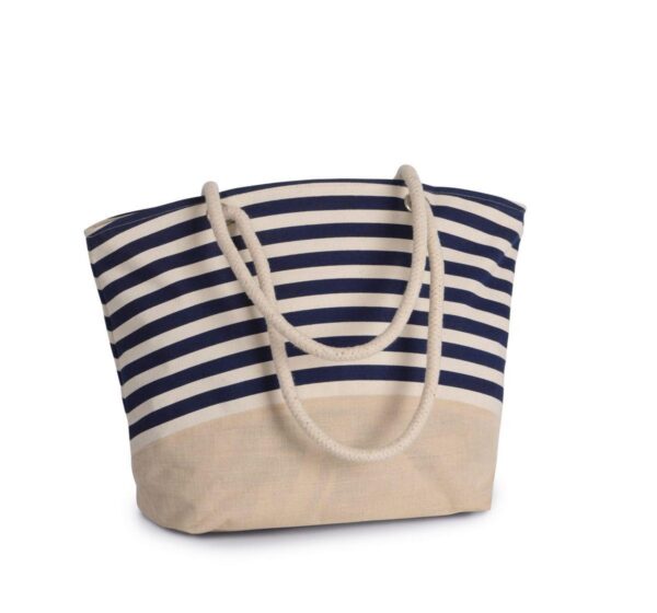 KI0283 - Sac shopping style marin en toile de jute – Image 3