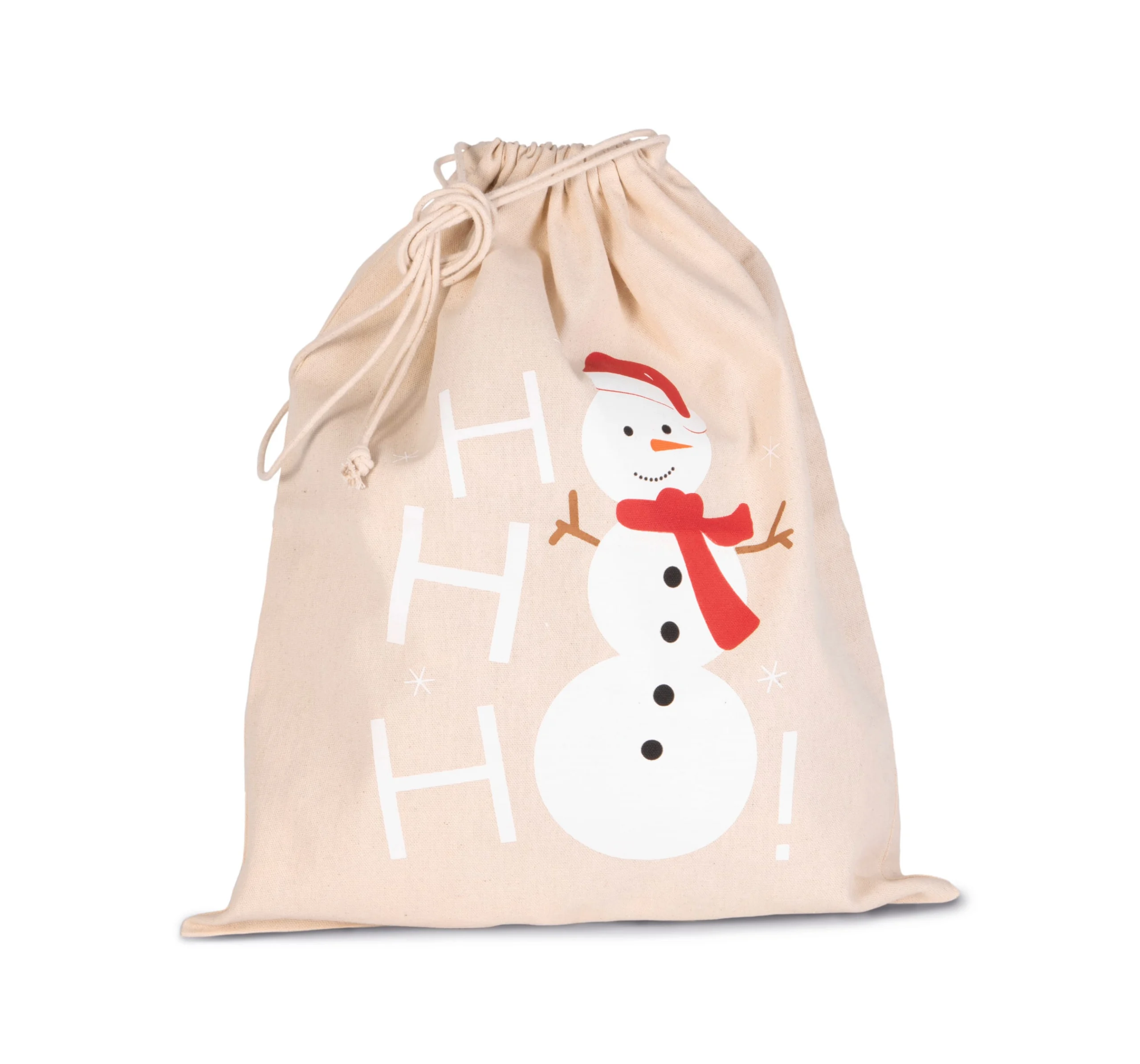 KI0745 - Sac coton à cordon motif bonhomme de neige – Image 3