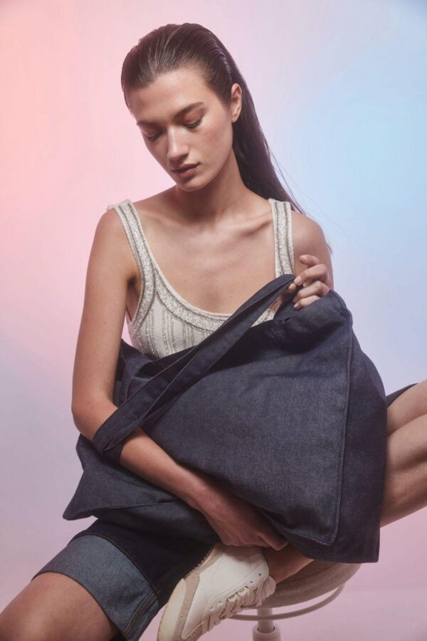 KI5229 - Grand sac shopping denim – Image 3