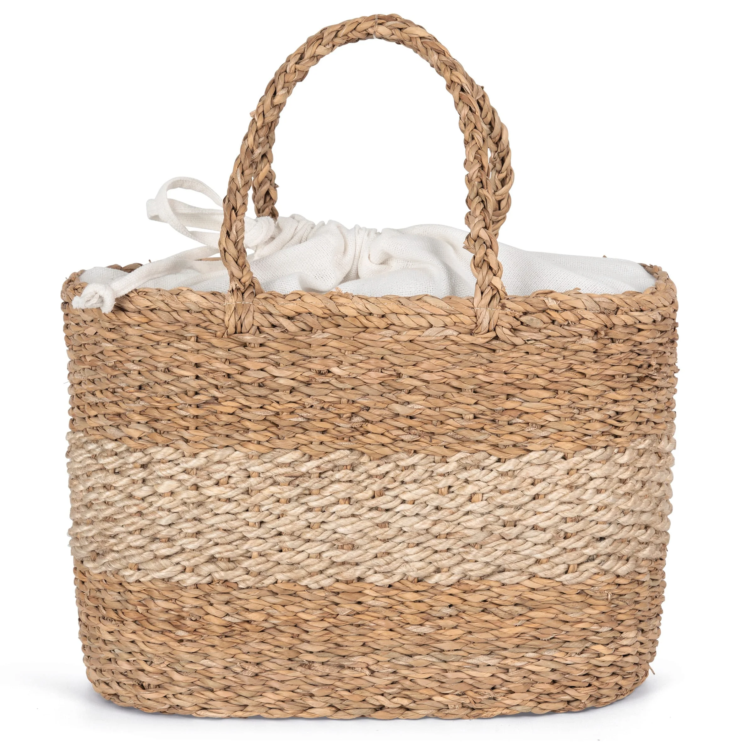 KINS138 - Sac panier en jute et jonc de mer