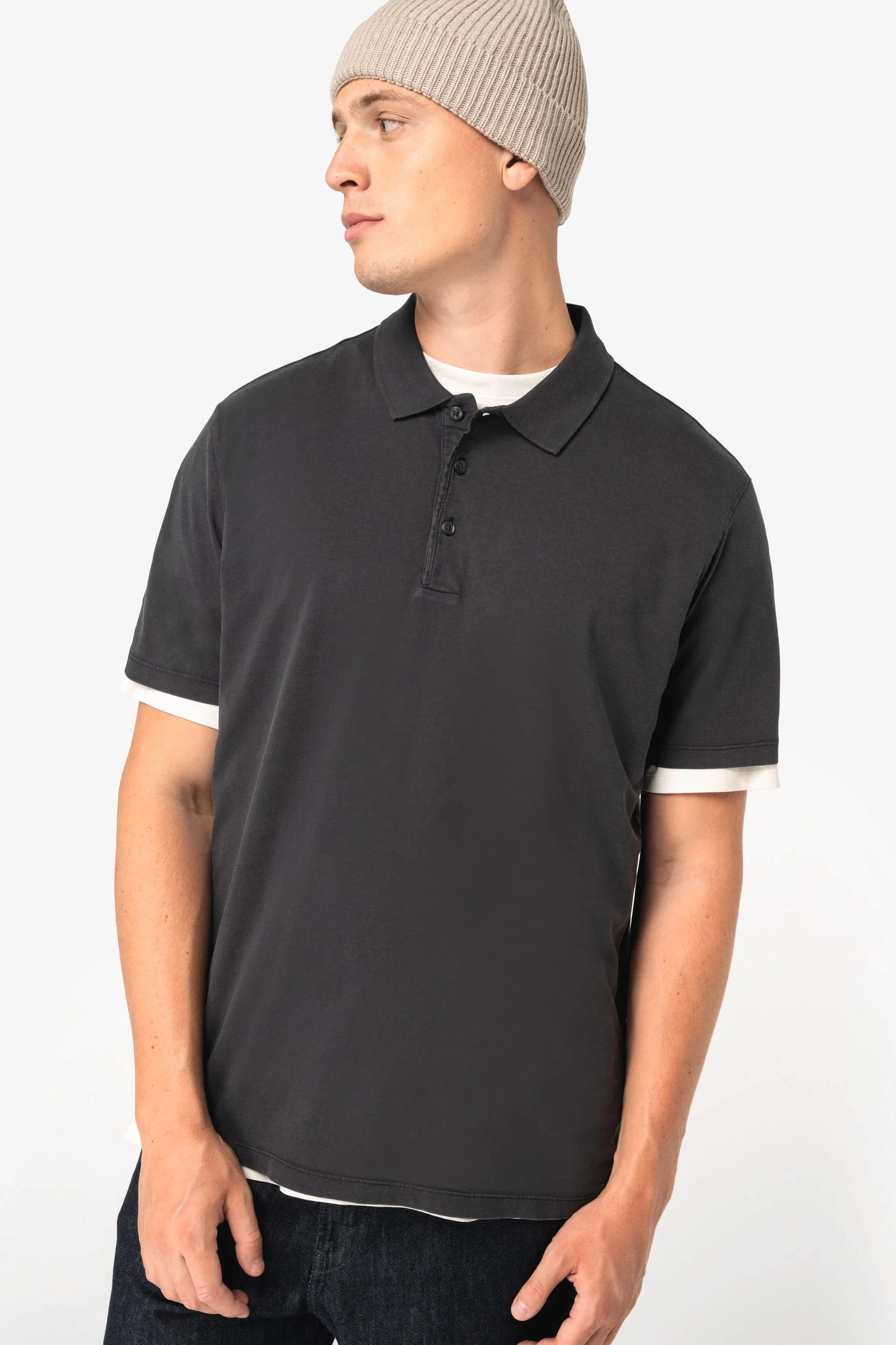 NS201 - Polo écoresponsable délavé en jersey homme – Image 4
