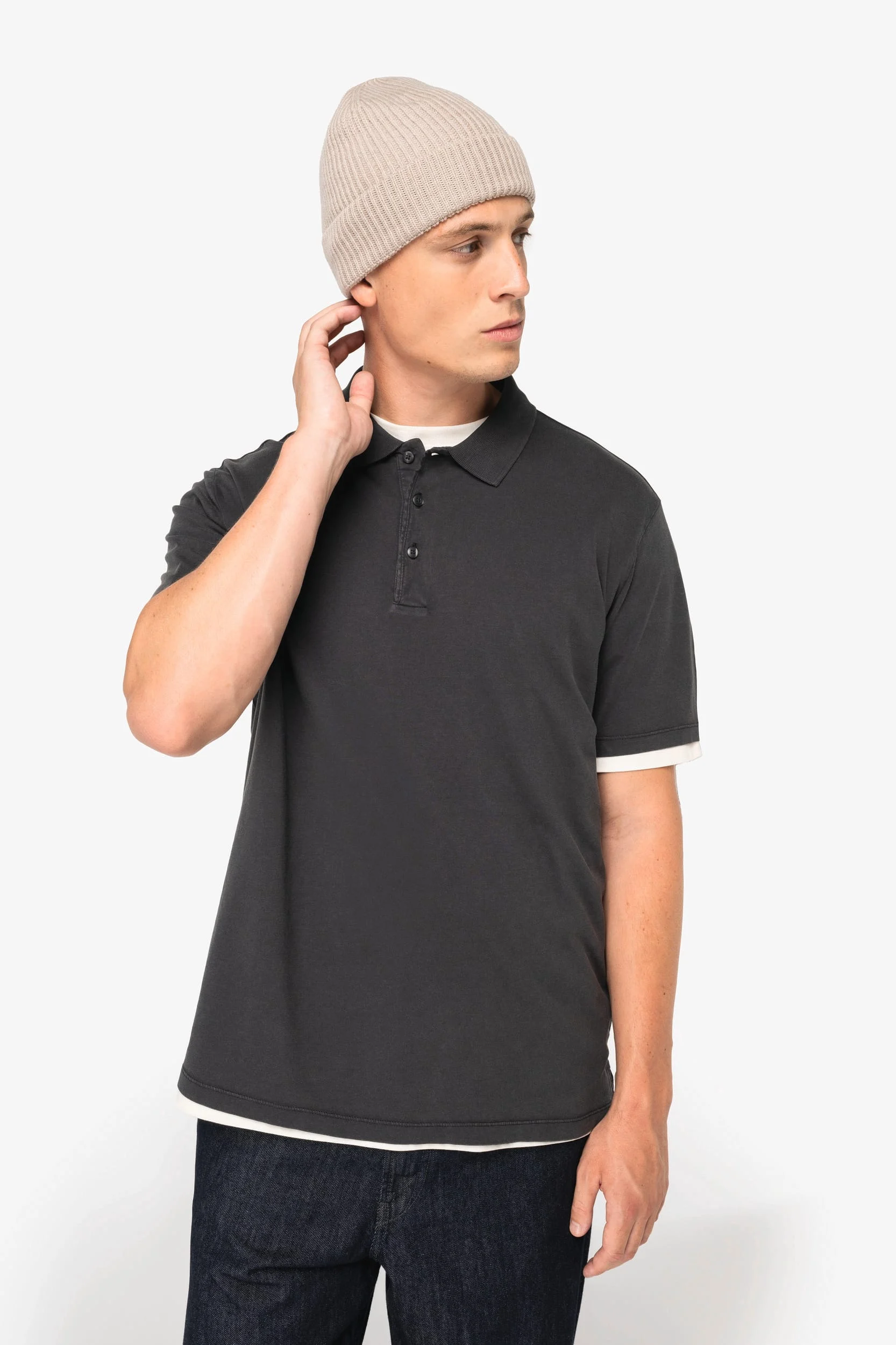 NS201 - Polo écoresponsable délavé en jersey homme – Image 3