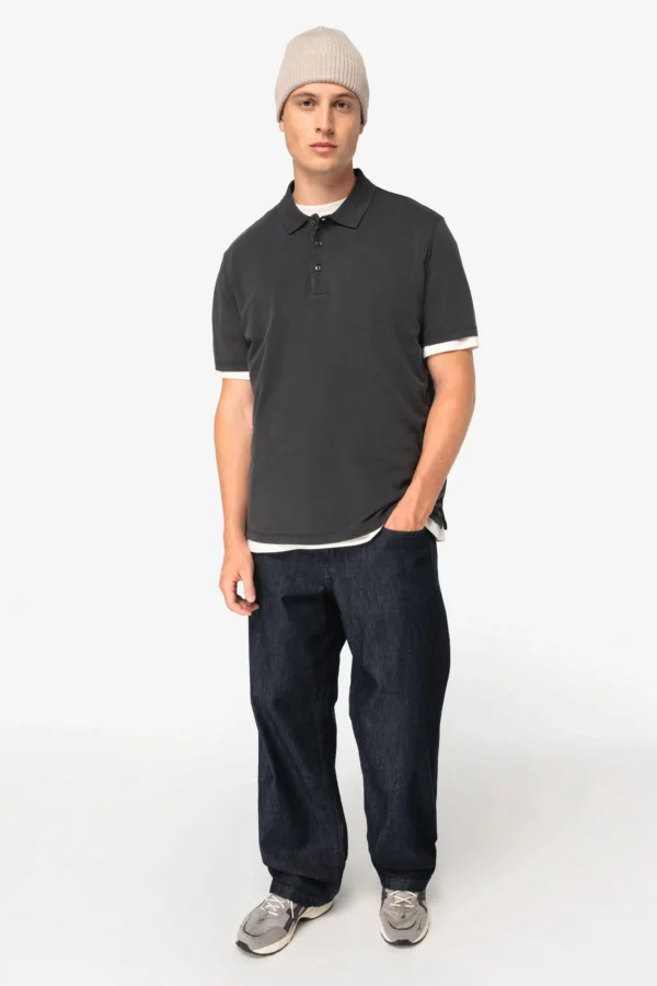 NS201 - Polo écoresponsable délavé en jersey homme