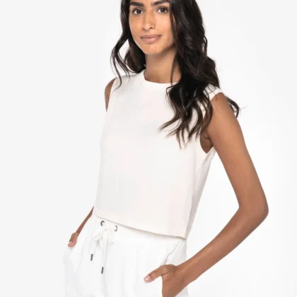 NS342 - T-shirt écoresponsable  crop sans manche femme